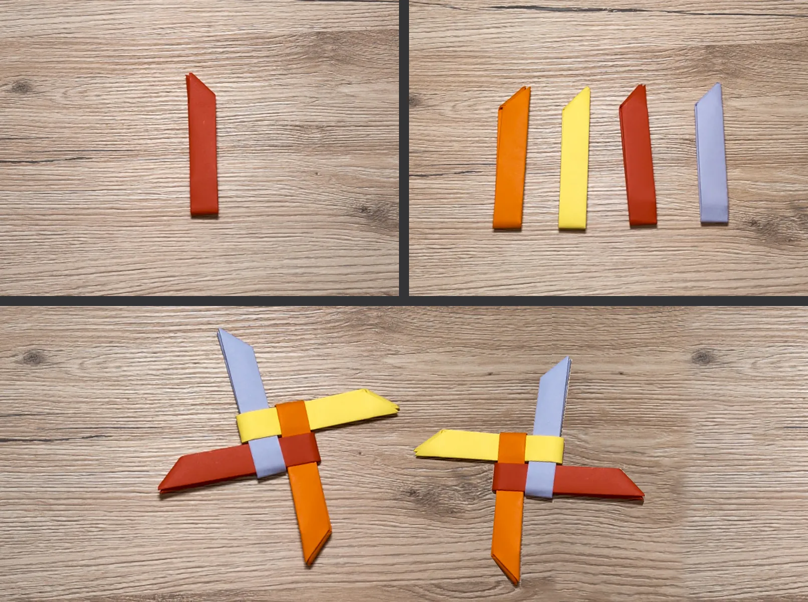 Origami Shuriken: Folding instructions. The picture 3