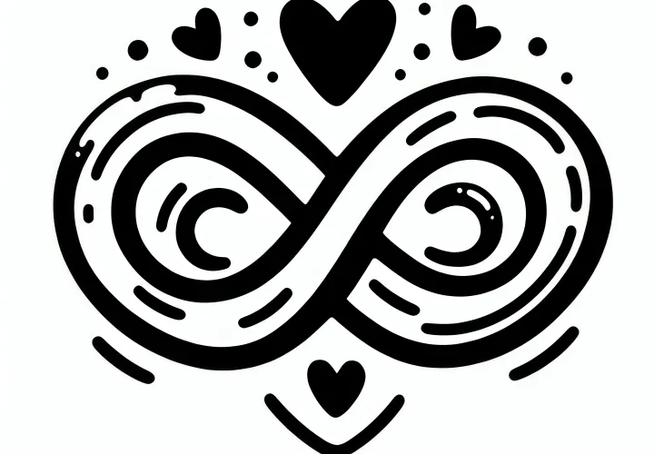 Infinity symbol of love: Simple coloring sheet for Valentine's Day (Free)