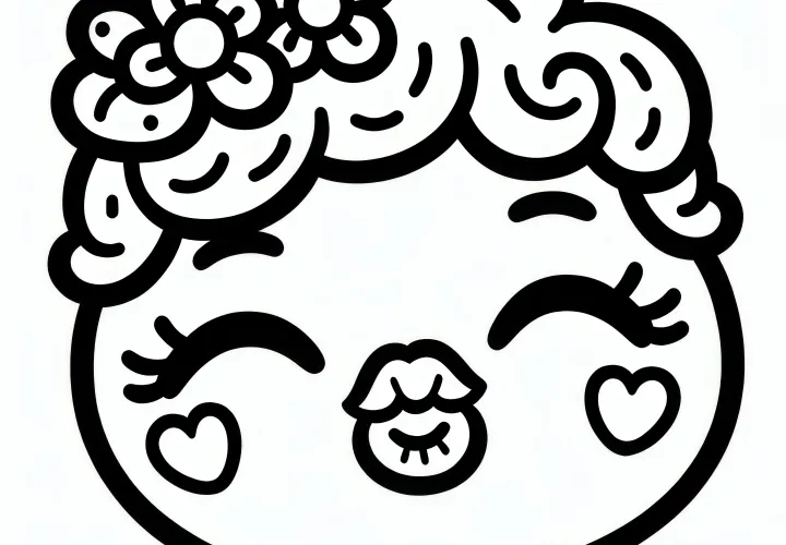 Kiss mark as a coloring template for Valentine's Day: Free download