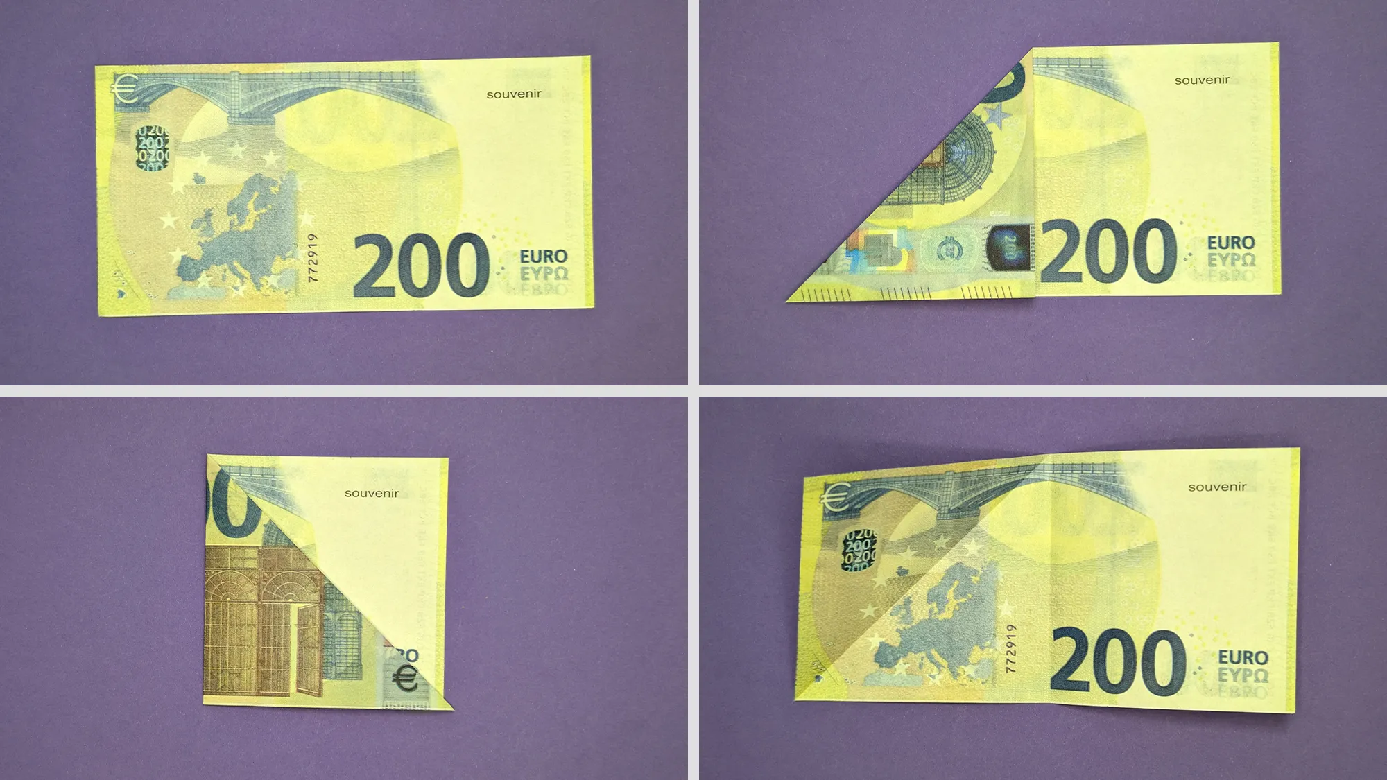 Banknoto lankstymas į drugelį: Instrukcijos su nuotraukomis ir aprašymu. 1 paveikslėlis