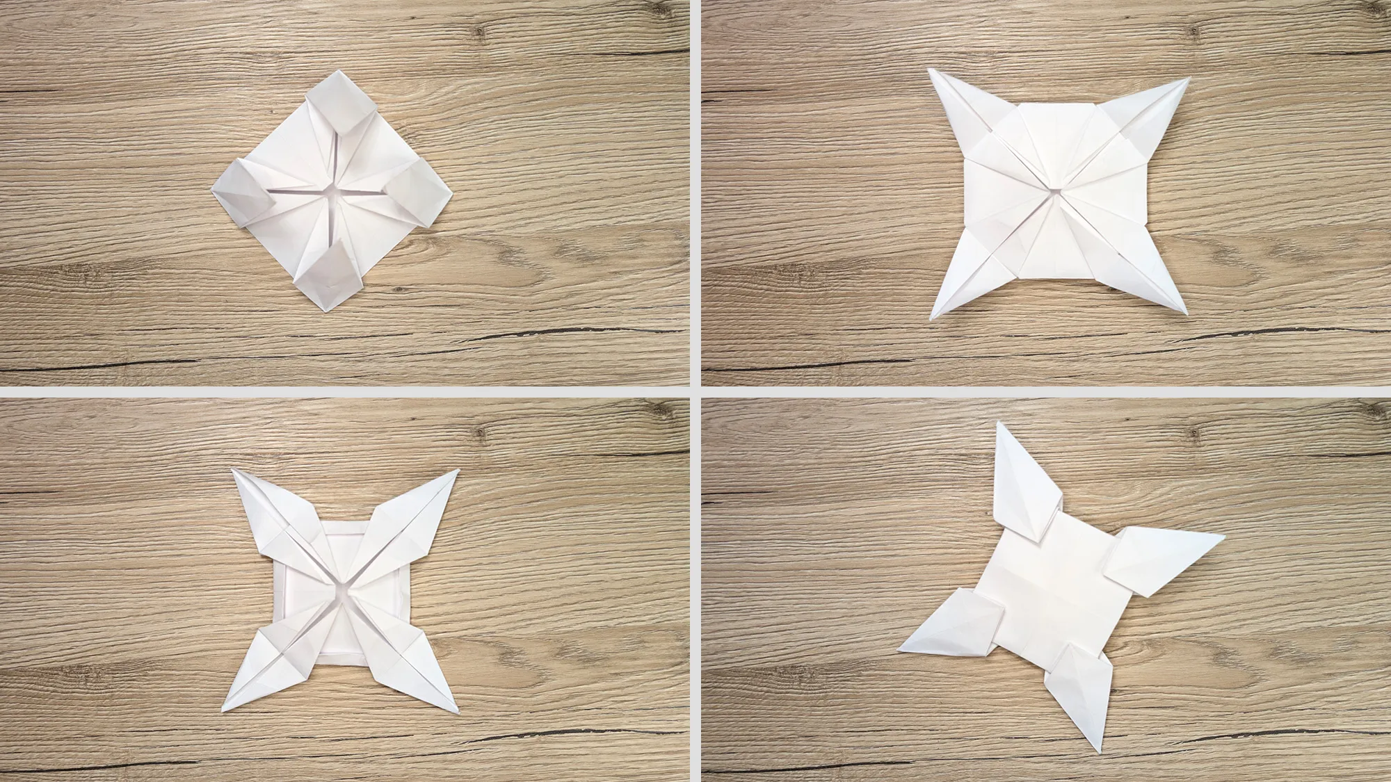 Origami Shuriken: Trin-for-trin vejledning med billeder og beskrivelse. Billede 4