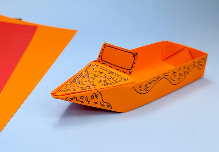 Origami motorbåd: vejledning med video, fotos og beskrivelse