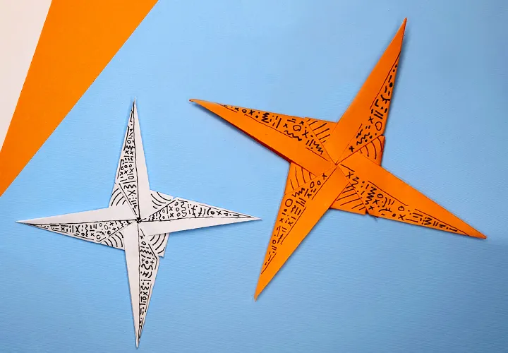 Modüler origami shuriken: Video, fotoğraflar ve açıklama içeren talimatlar