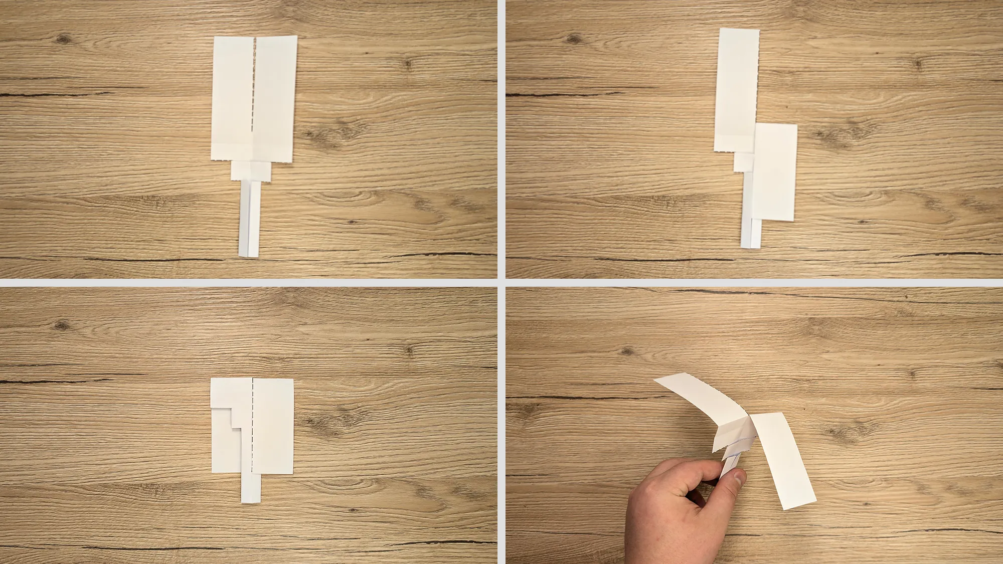 Origami helicopter: Step-by-step instructions with photos and written description. The picture 4