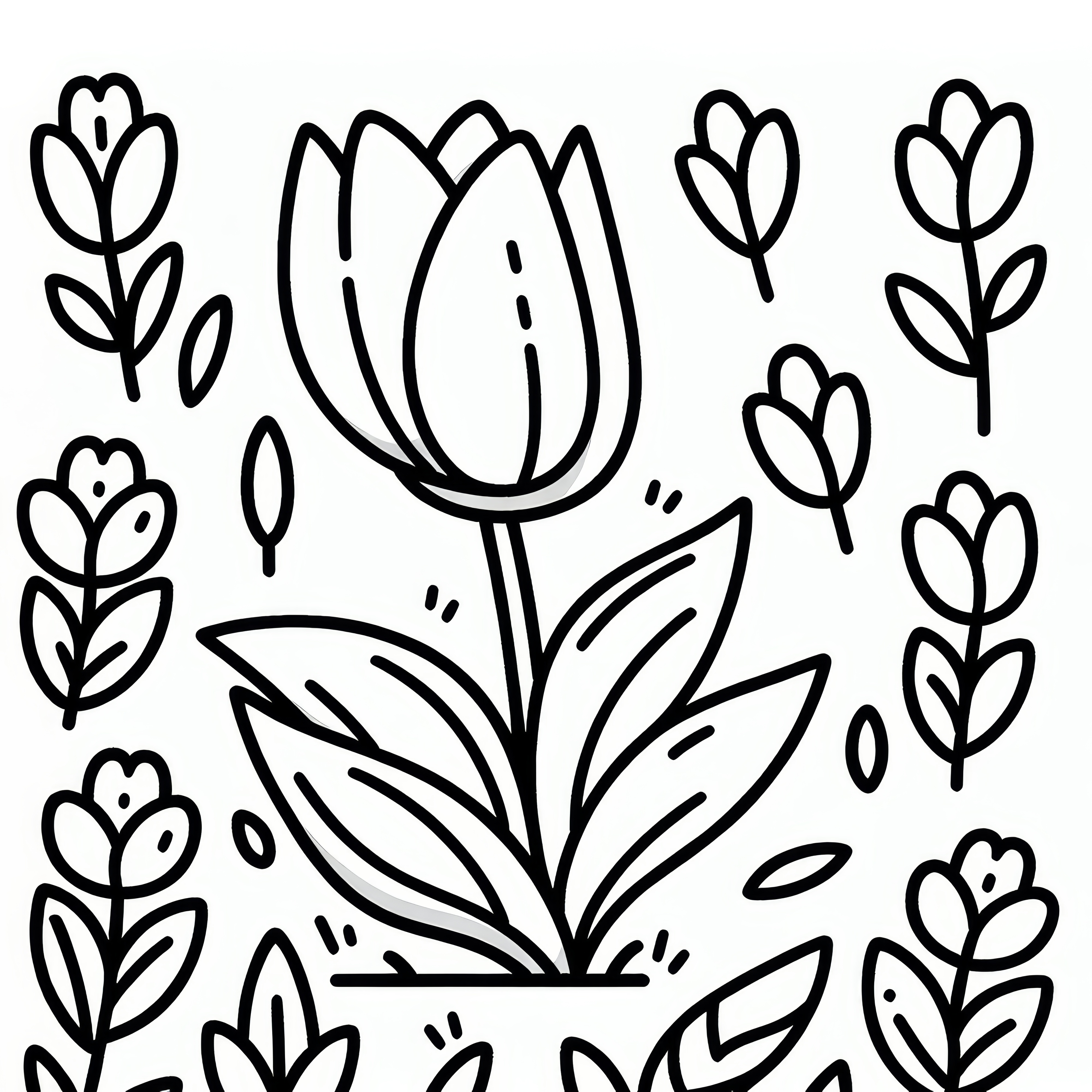 Tulip: spring flower as a coloring picture