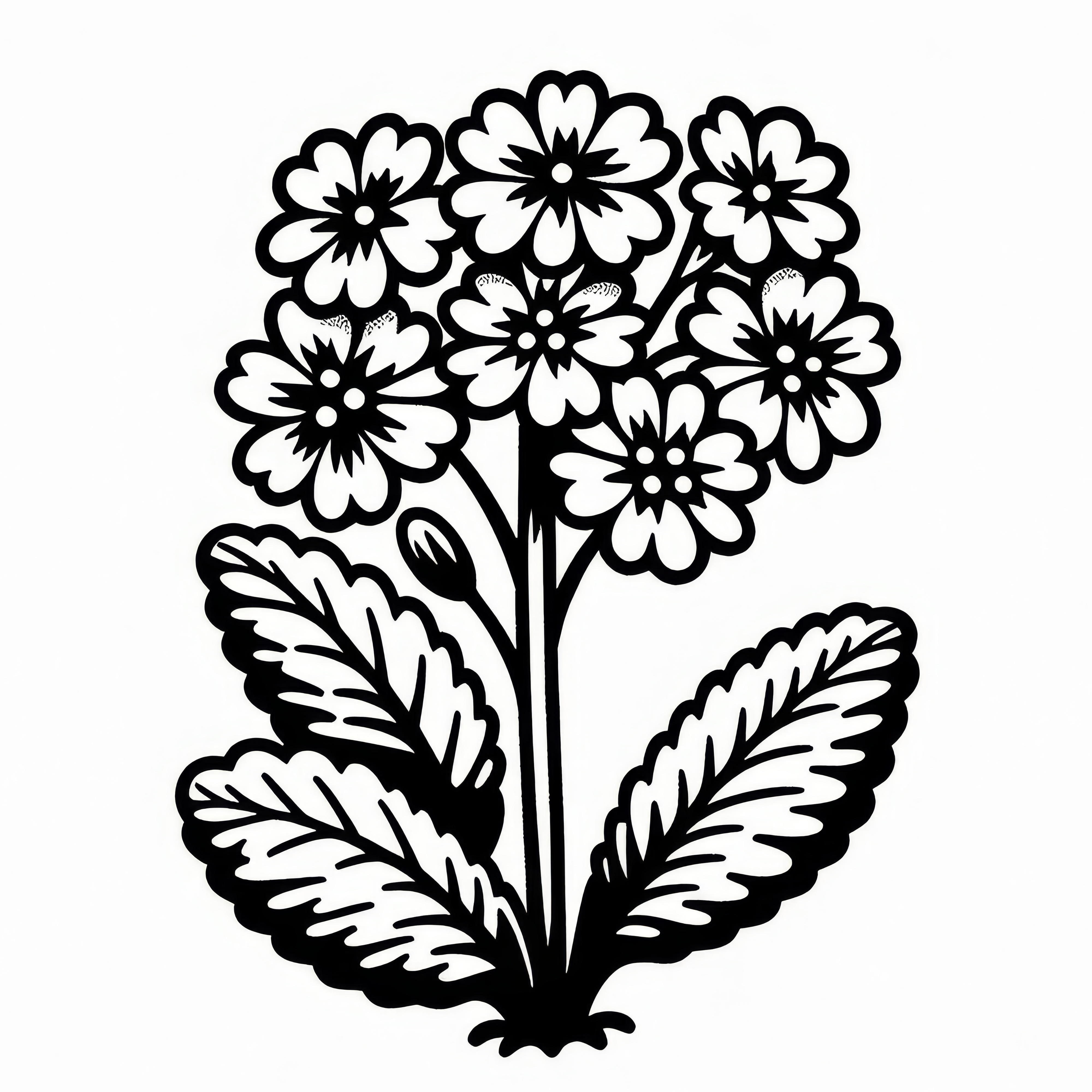 Primrose: Spring flower as a coloring picture