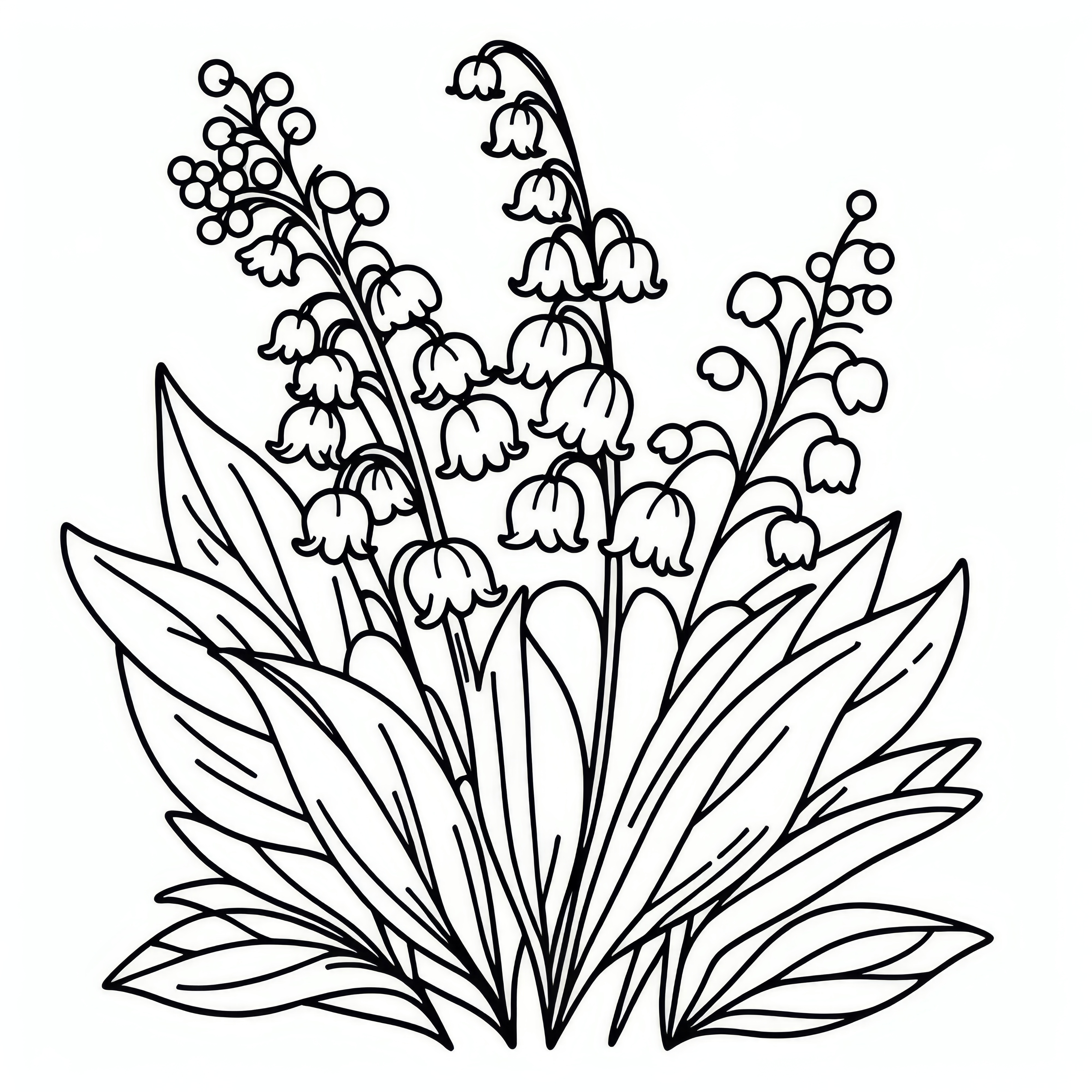 Lily of the valley: Spring flower as a coloring page