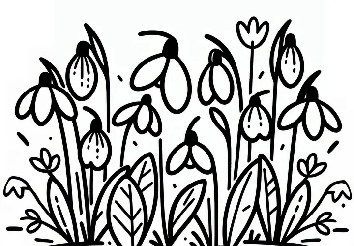 Märzenbecher: Spring flower as a coloring page