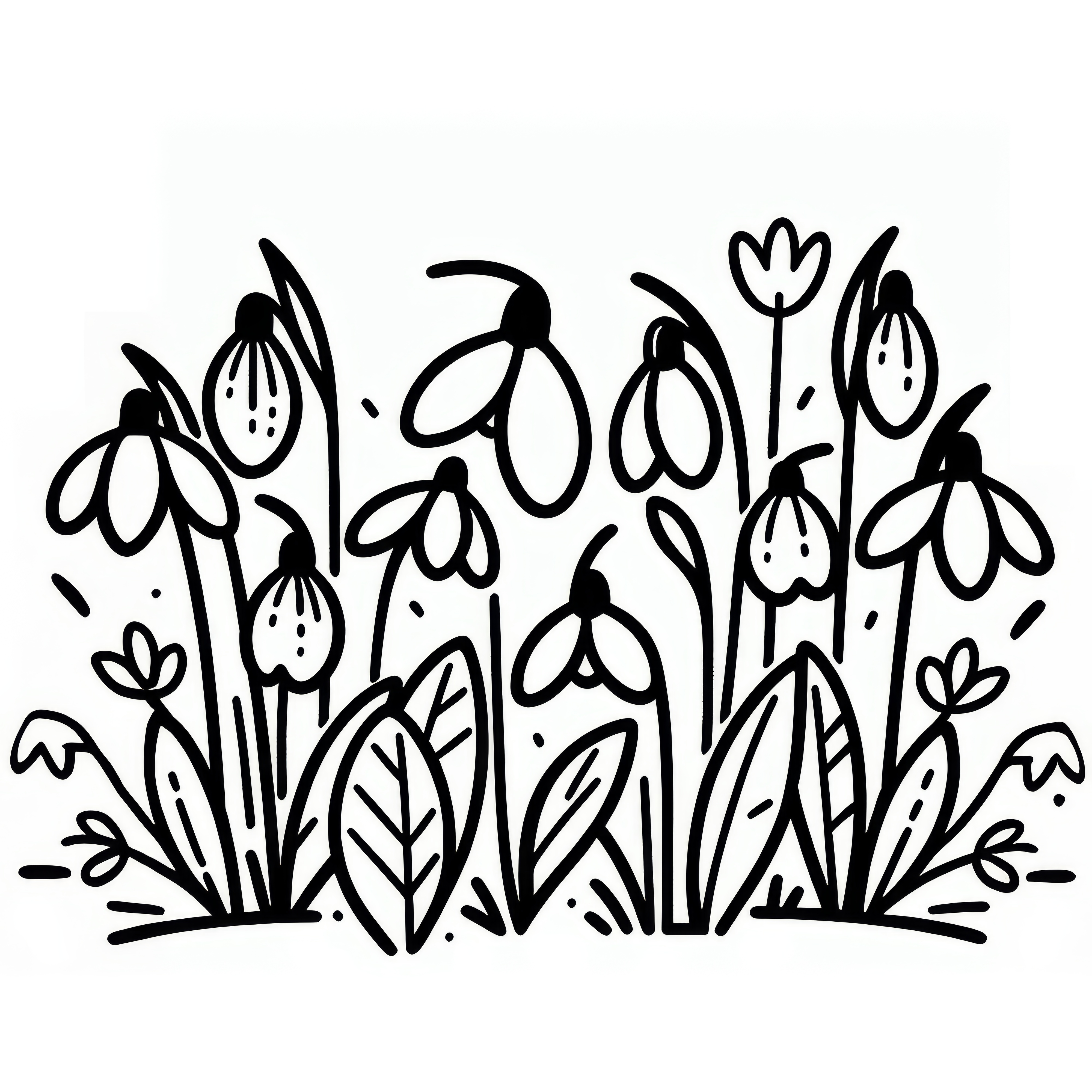 Lily of the valley: Spring flower as a coloring page