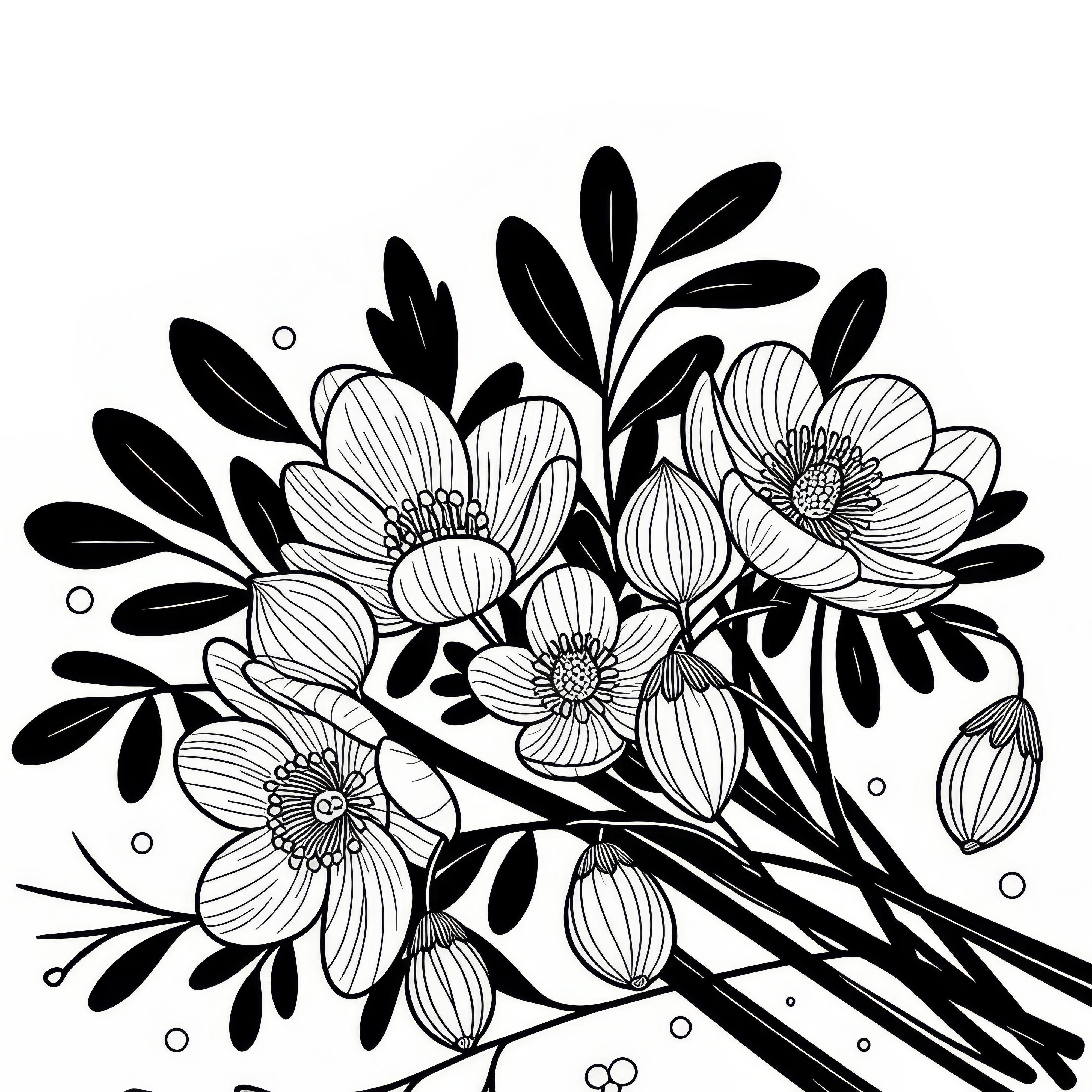 Winterling: Spring flower as a coloring picture