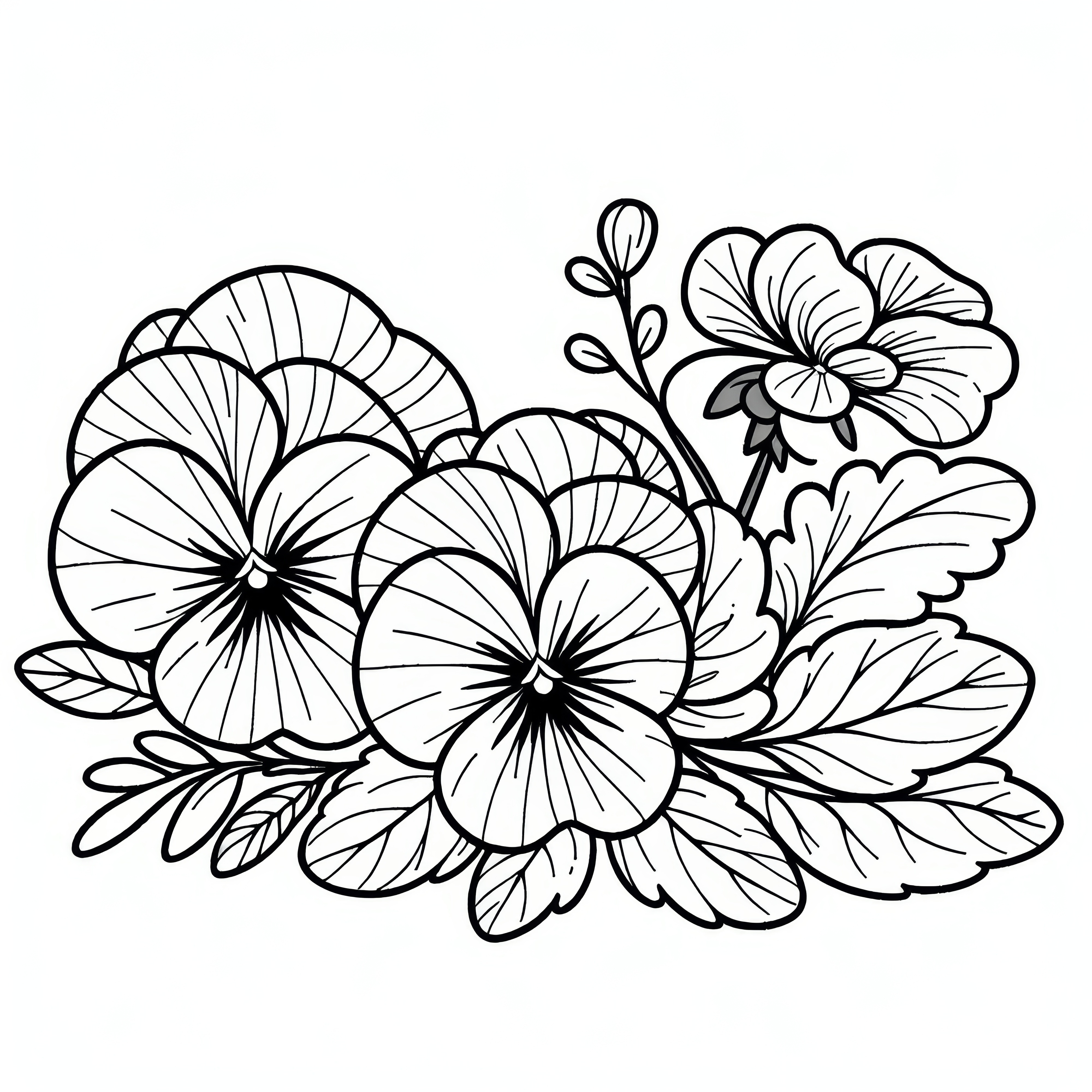 Pansy: Spring flower as a coloring picture