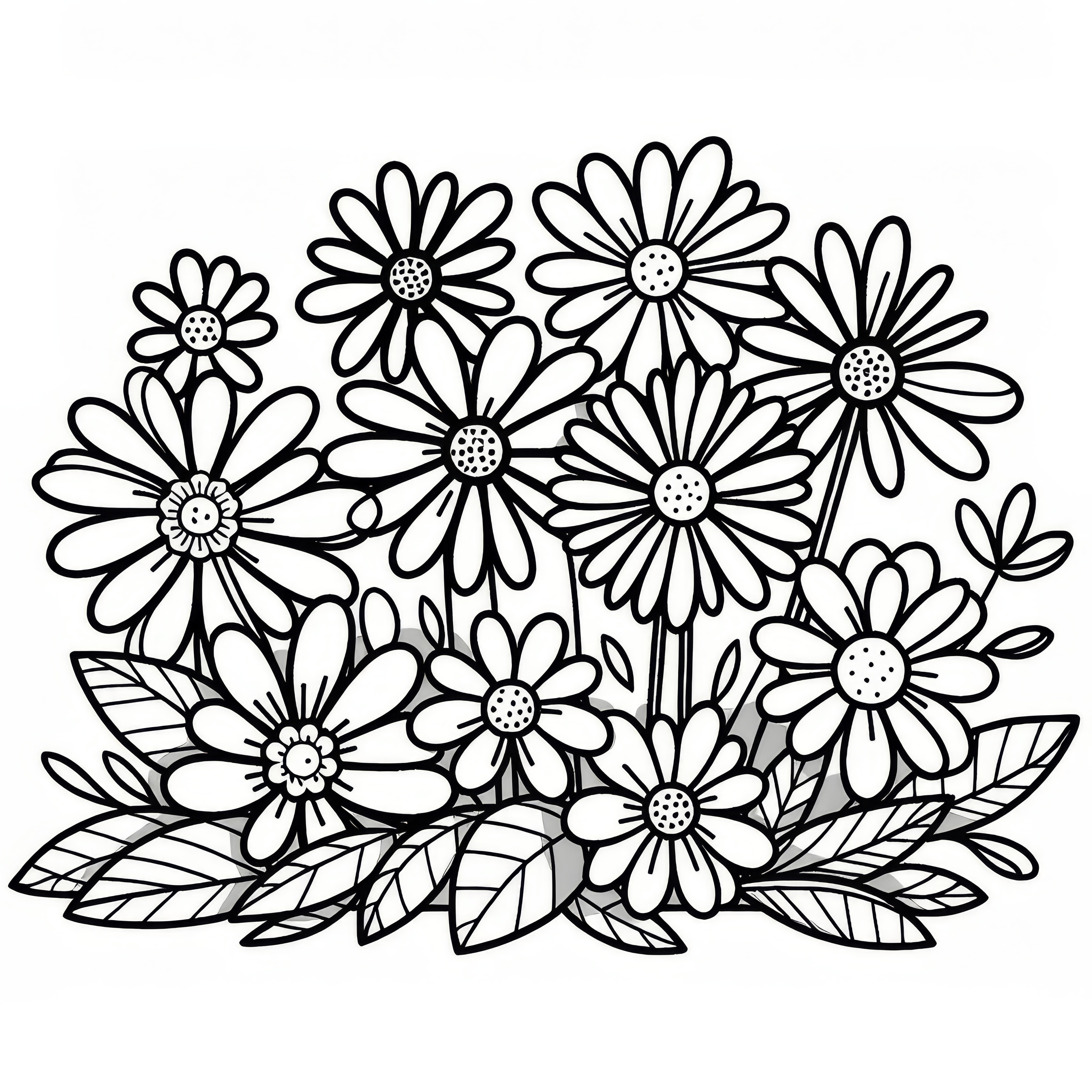 Daisy: Spring flower as a coloring page