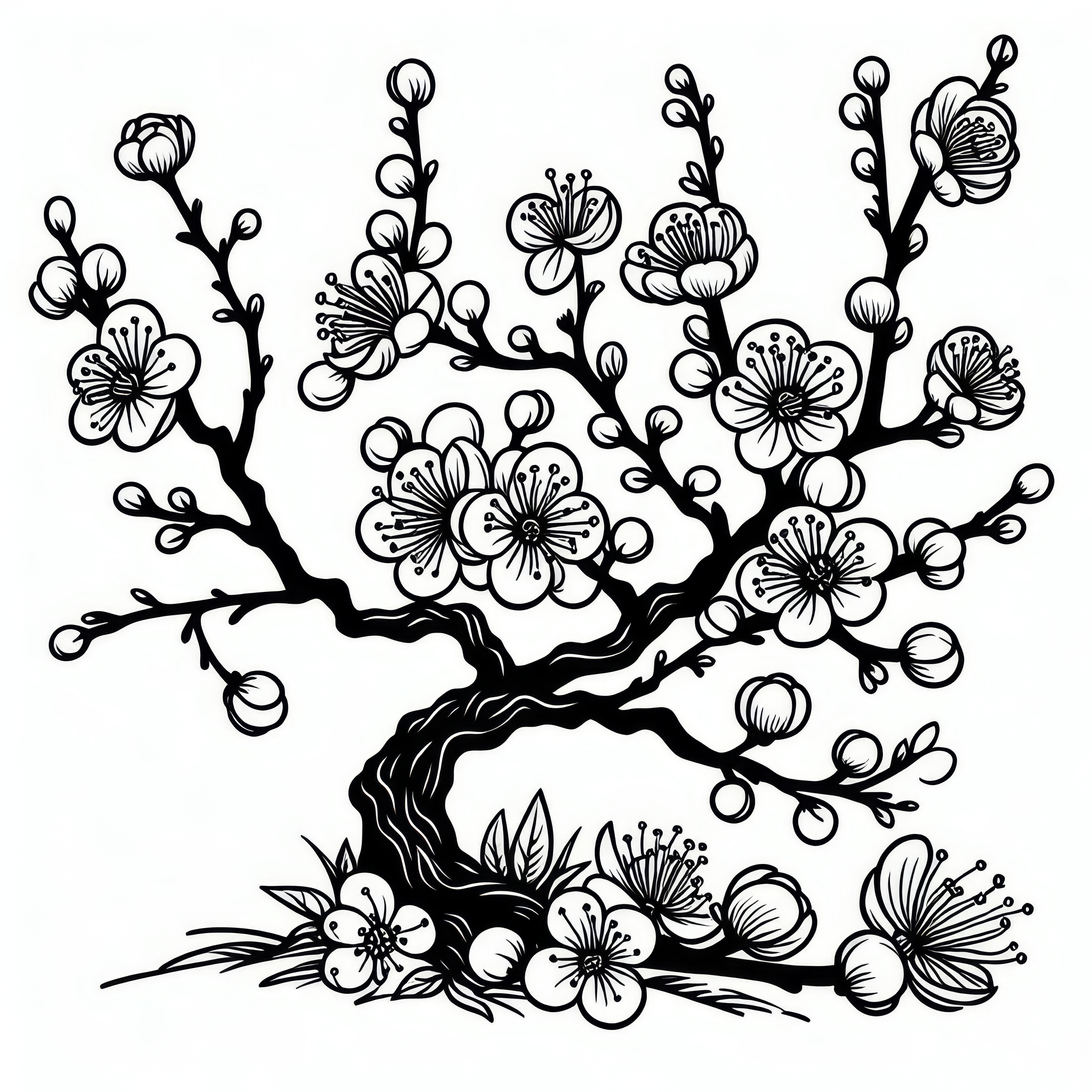 Blossoming plum tree in spring (Free)