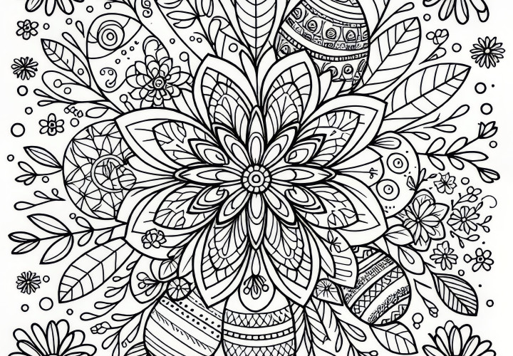 Spring mandala for adults: free coloring page