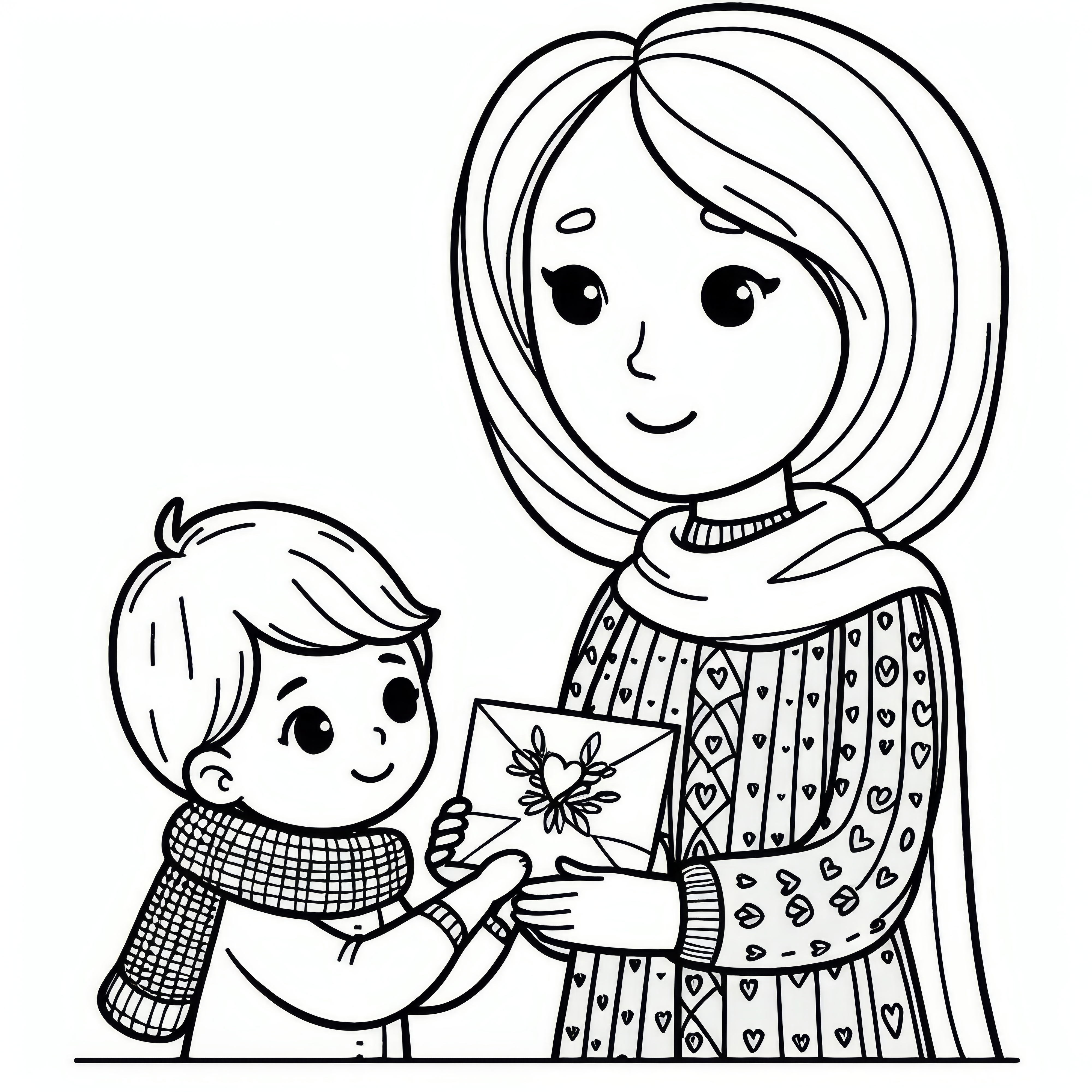 Child who hands his mother a card