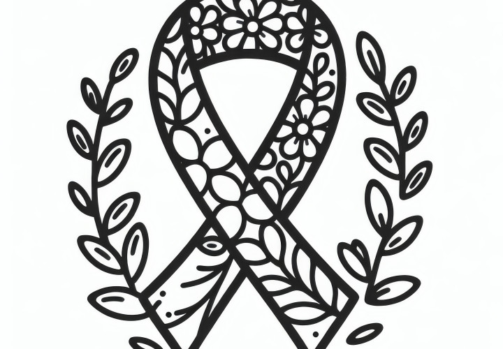 Bow adorned with floral patterns: Women's Day coloring page (Free)