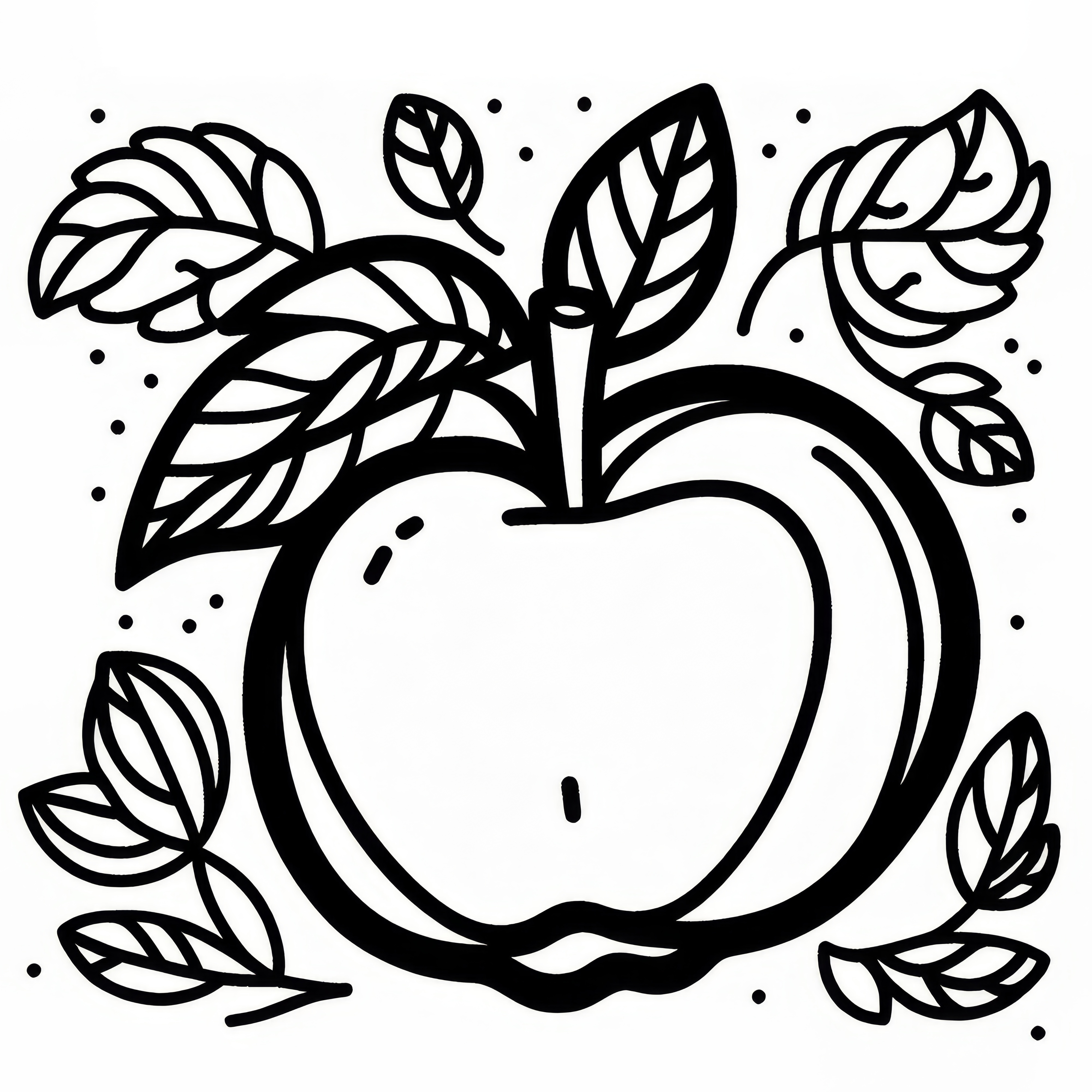 Apple and Thanksgiving: Simple coloring template (Free)