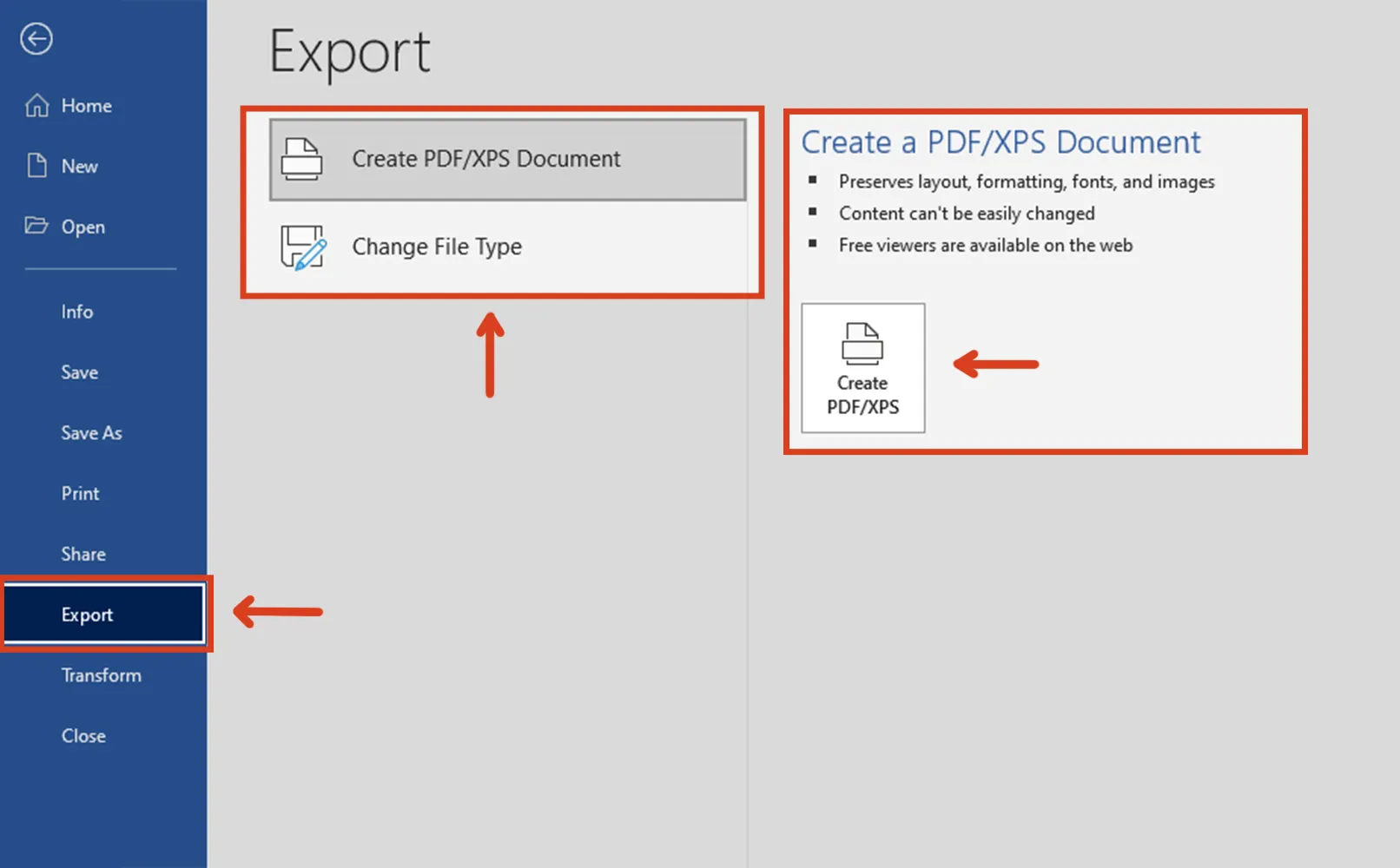 Exporter des fichiers de Microsoft Word en PDF