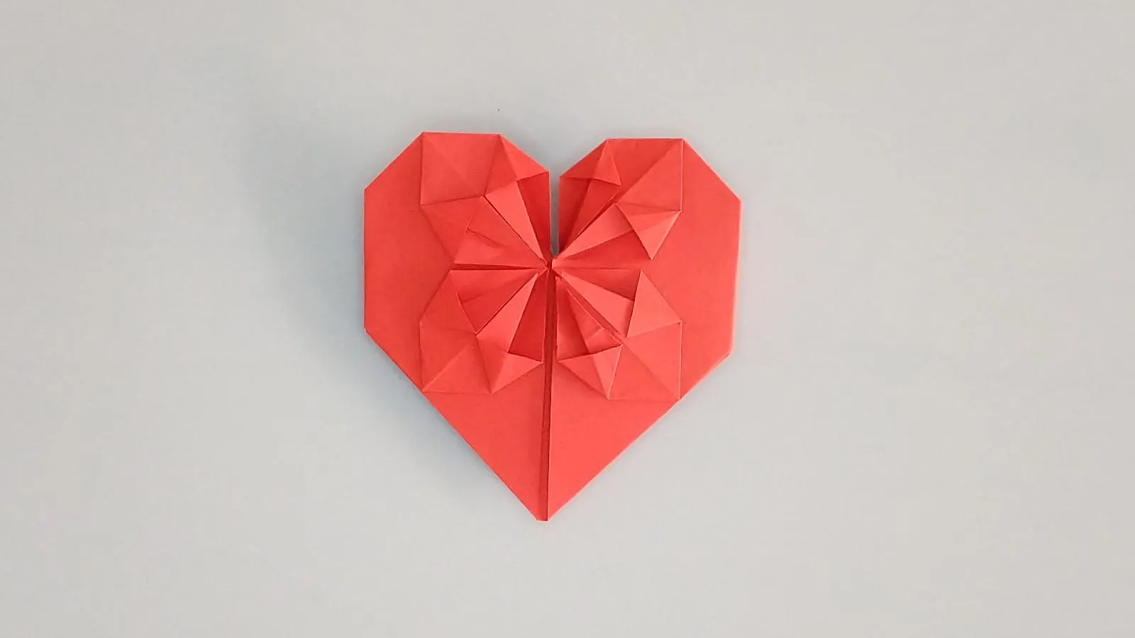 Fold origami heart from paper step 42