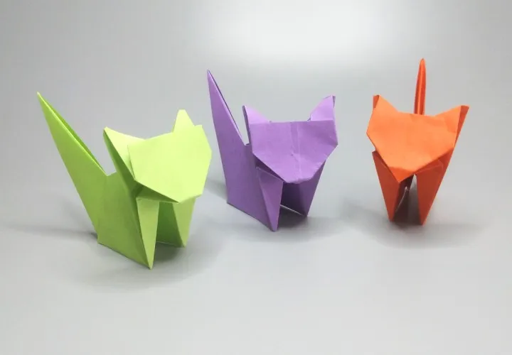 Origami kass: voltimisjuhend paberist