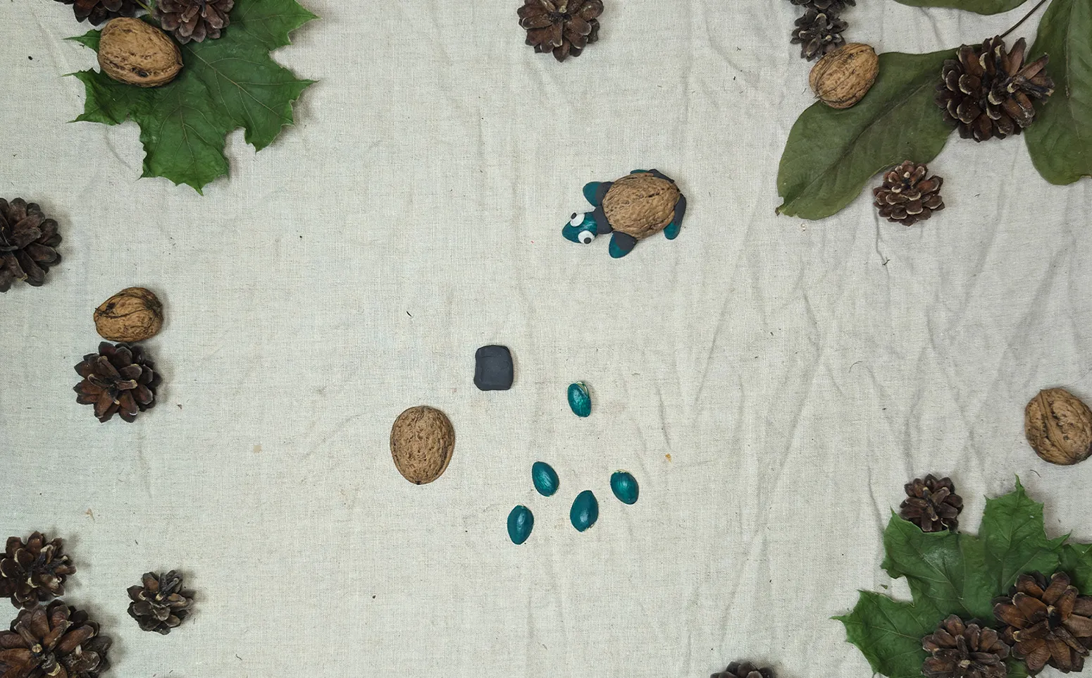 Step 3: Attach modeling clay to the pistachio shells Step 3: Attach modeling clay to the pistachio shells
