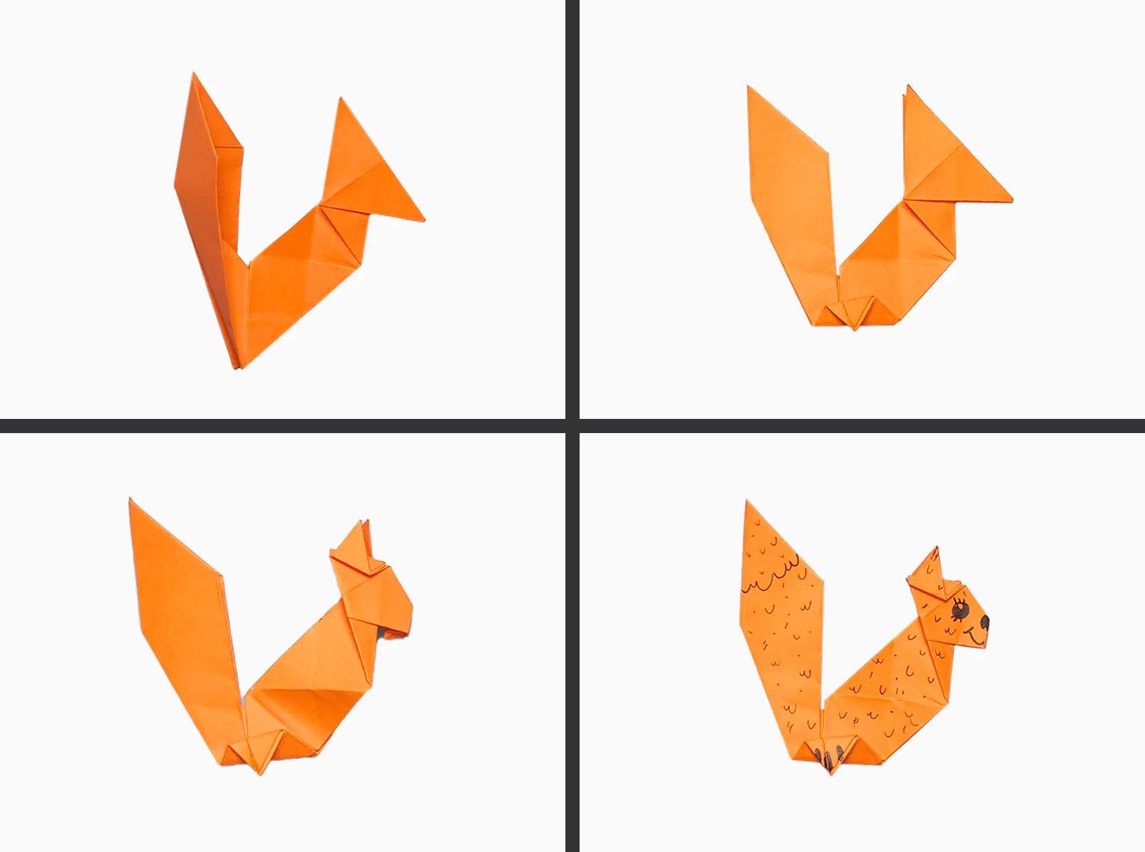 Origami eekhoorn: vouwinstructies met video en afbeeldingen. Stap 5