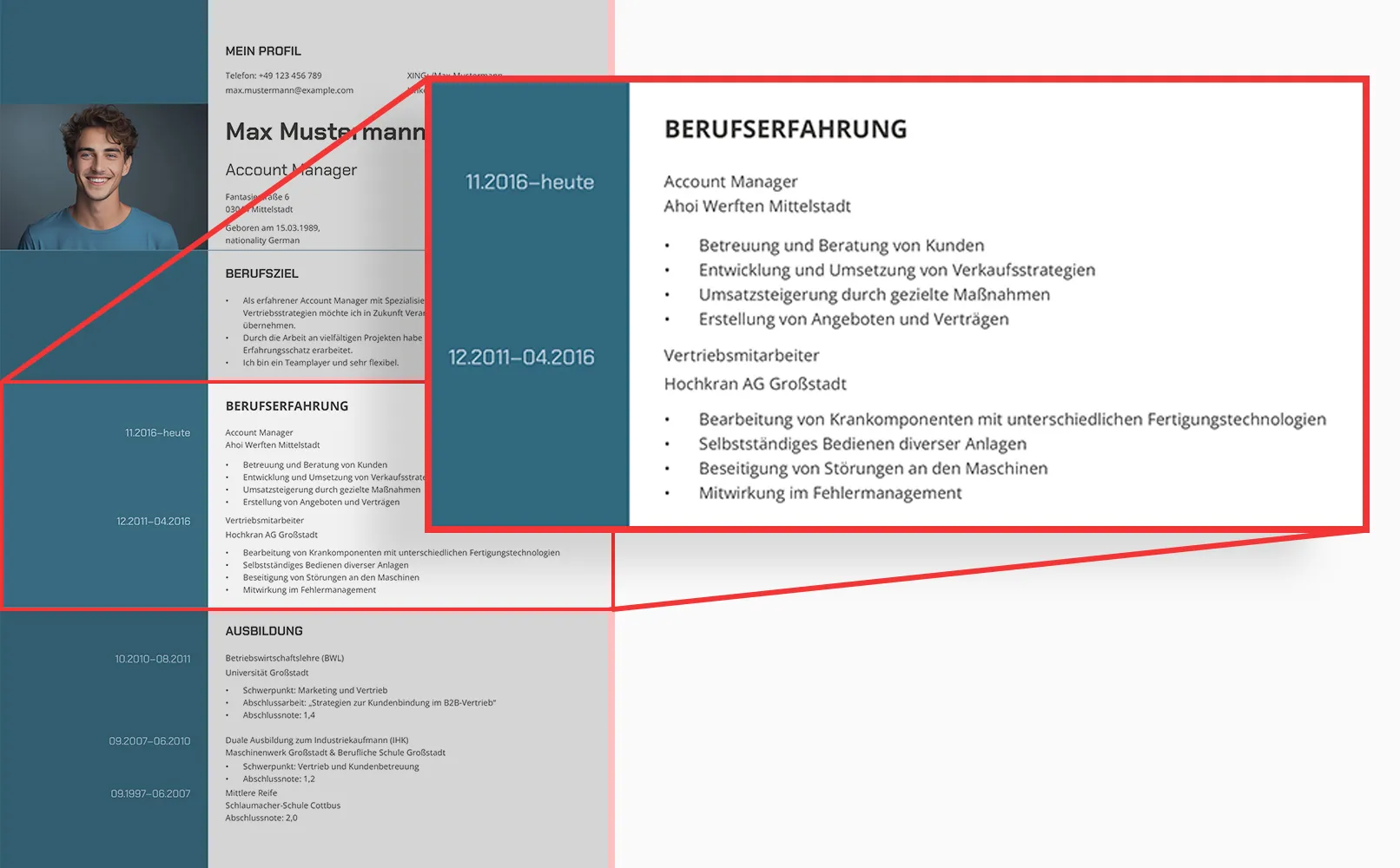 Werkervaring in cv's