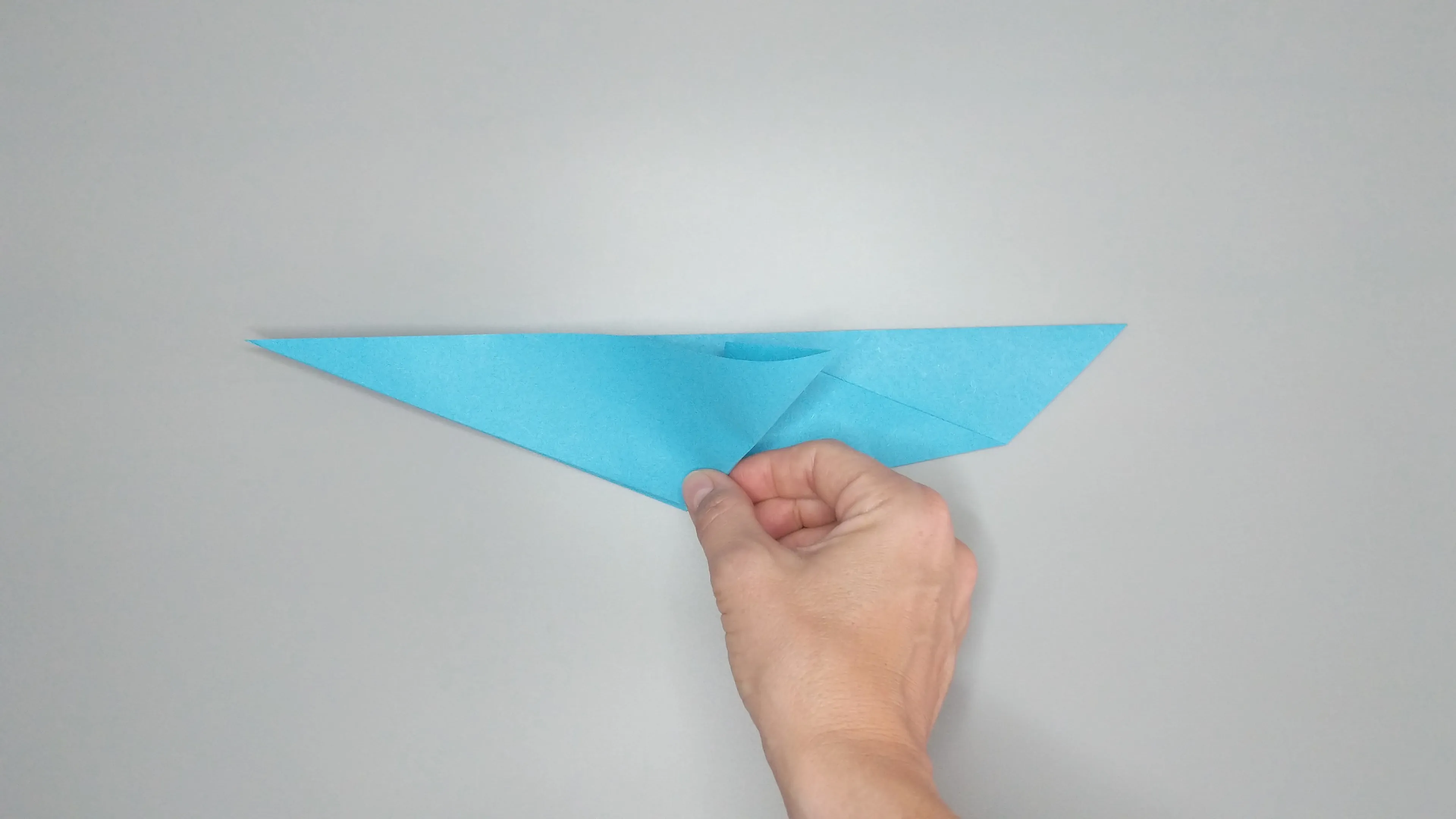 Instructions with photos for folding an origami swan. Step № 12-2