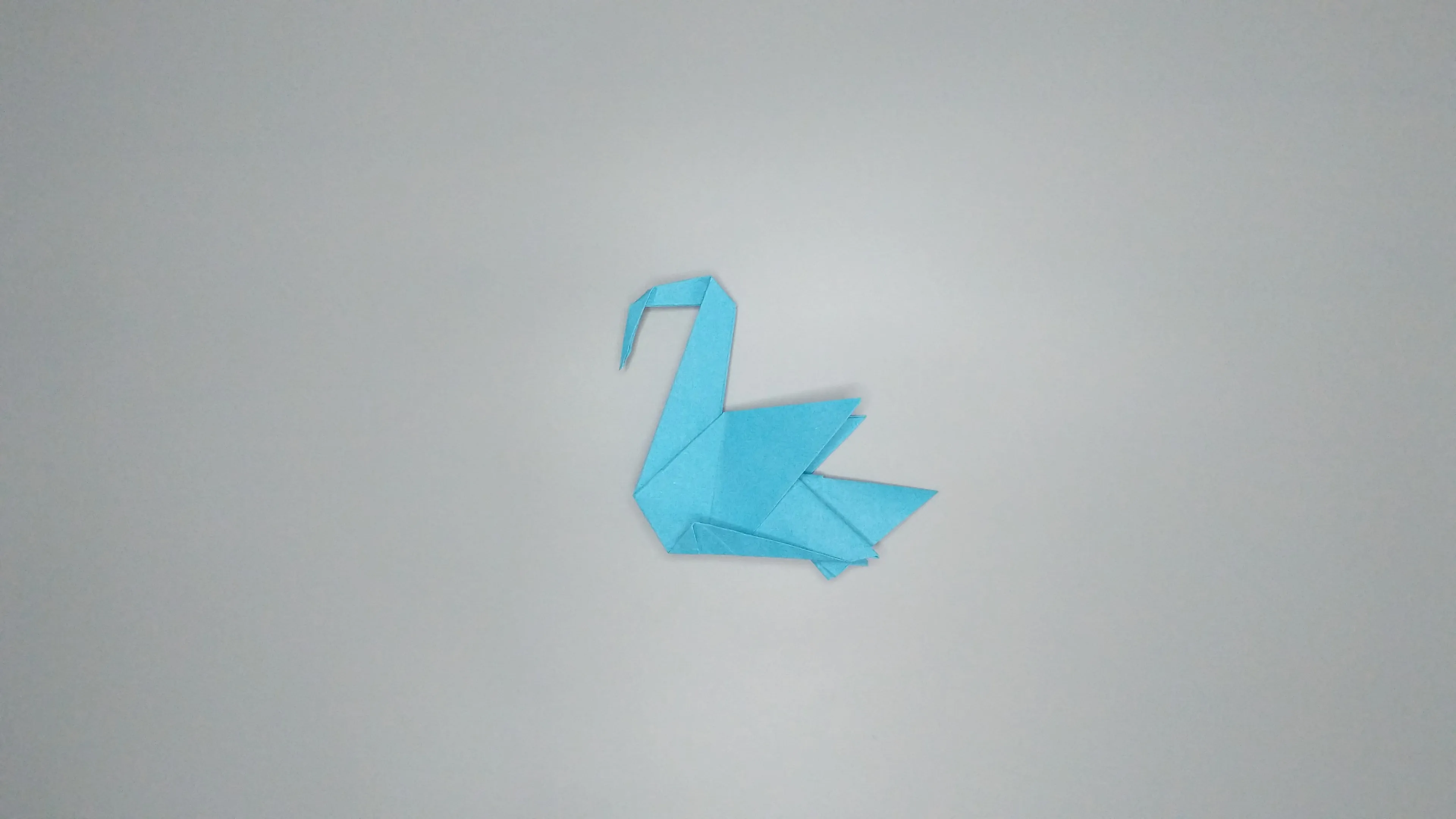 Instrucciones con fotos para doblar un cisne de origami. Paso nº 47