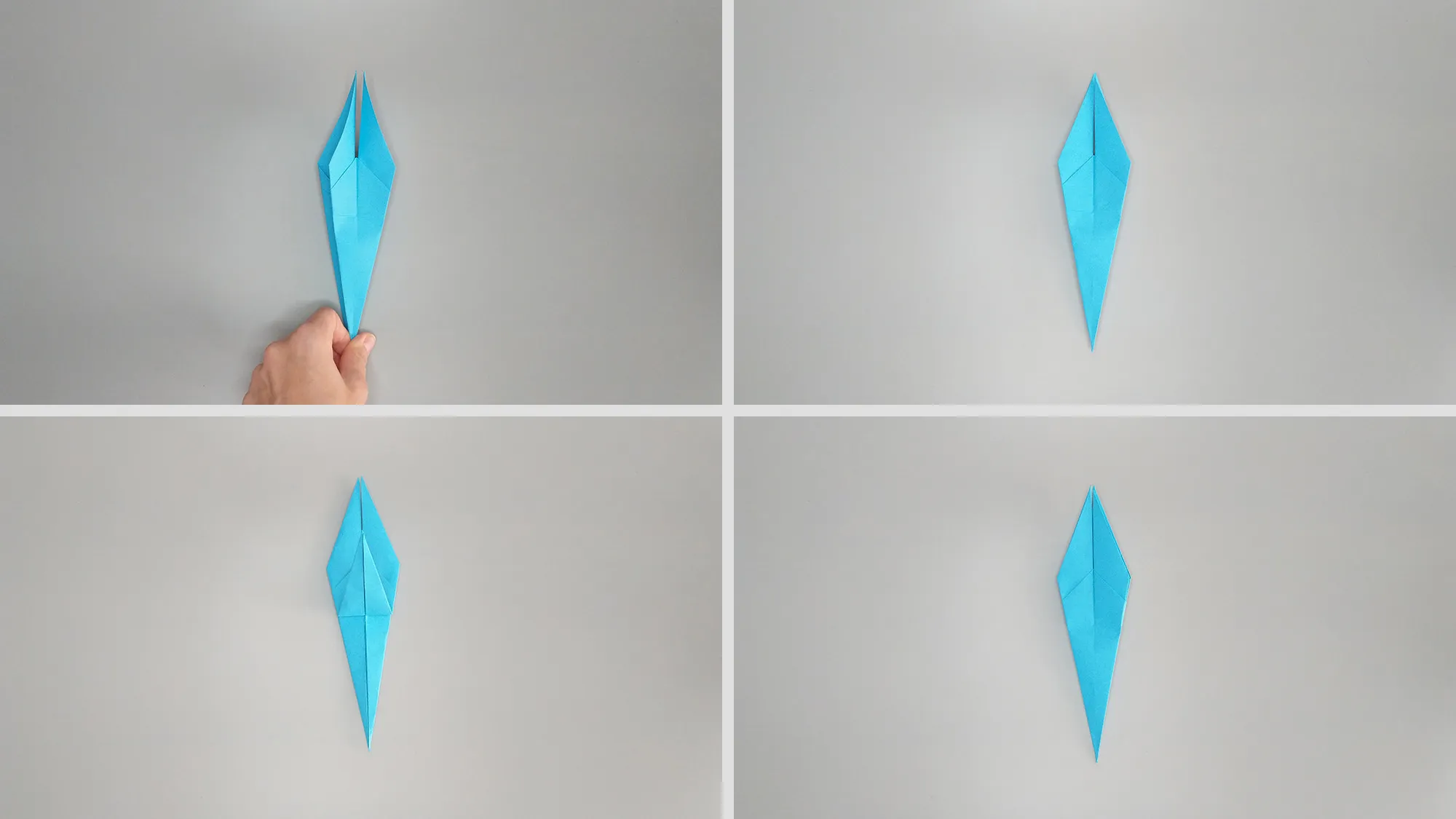 Kağıttan origami turna katlama. Şekil 9