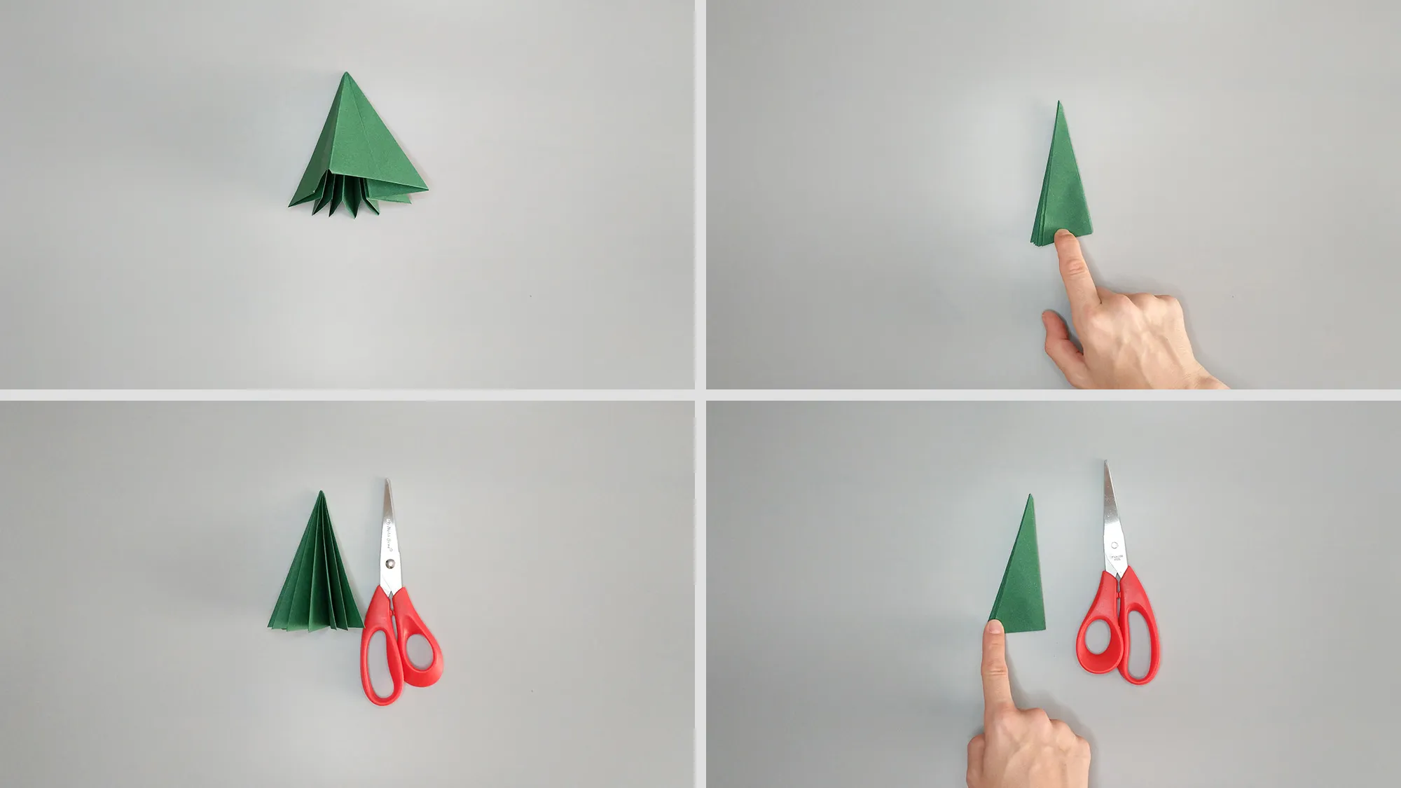 Origami, Christmas tree, illustration 14