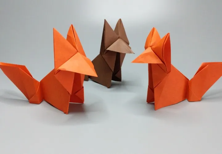 Origami lapės lankstymas - Lengvos instrukcijos