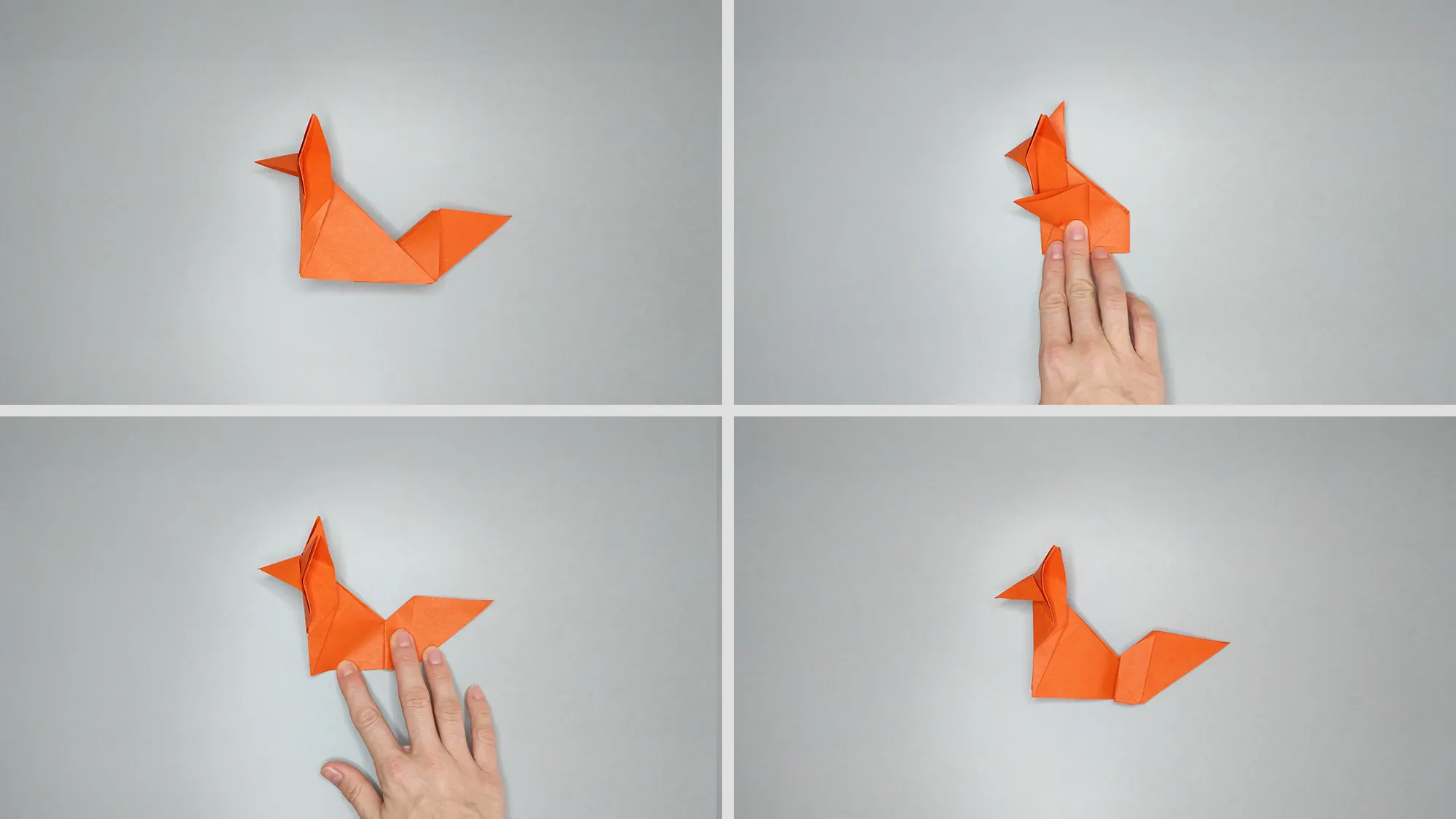 Instructions with photos for folding an origami fox. Step 12