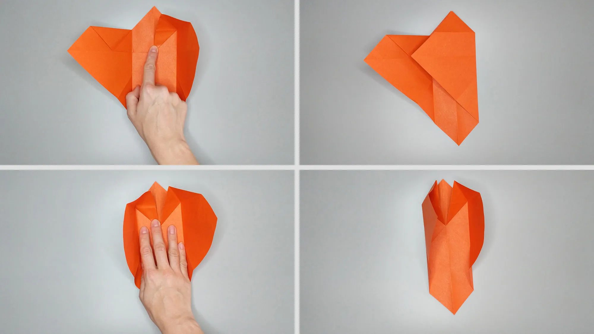 Instructions with photos for folding an origami fox. Step 5