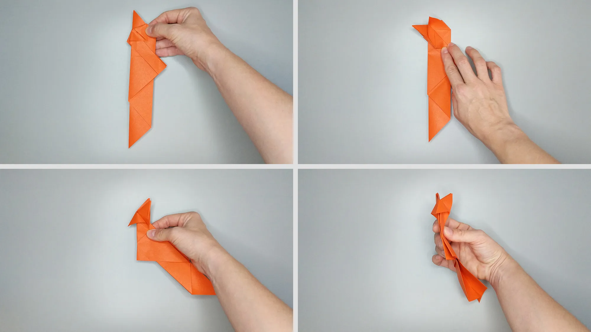 Instructions with photos for folding an origami fox. Step 8