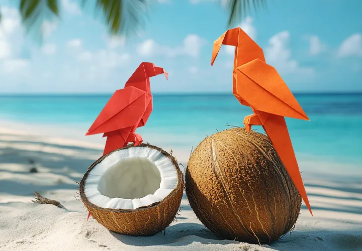 Make a bird out of paper: Origami instructions for a parrot