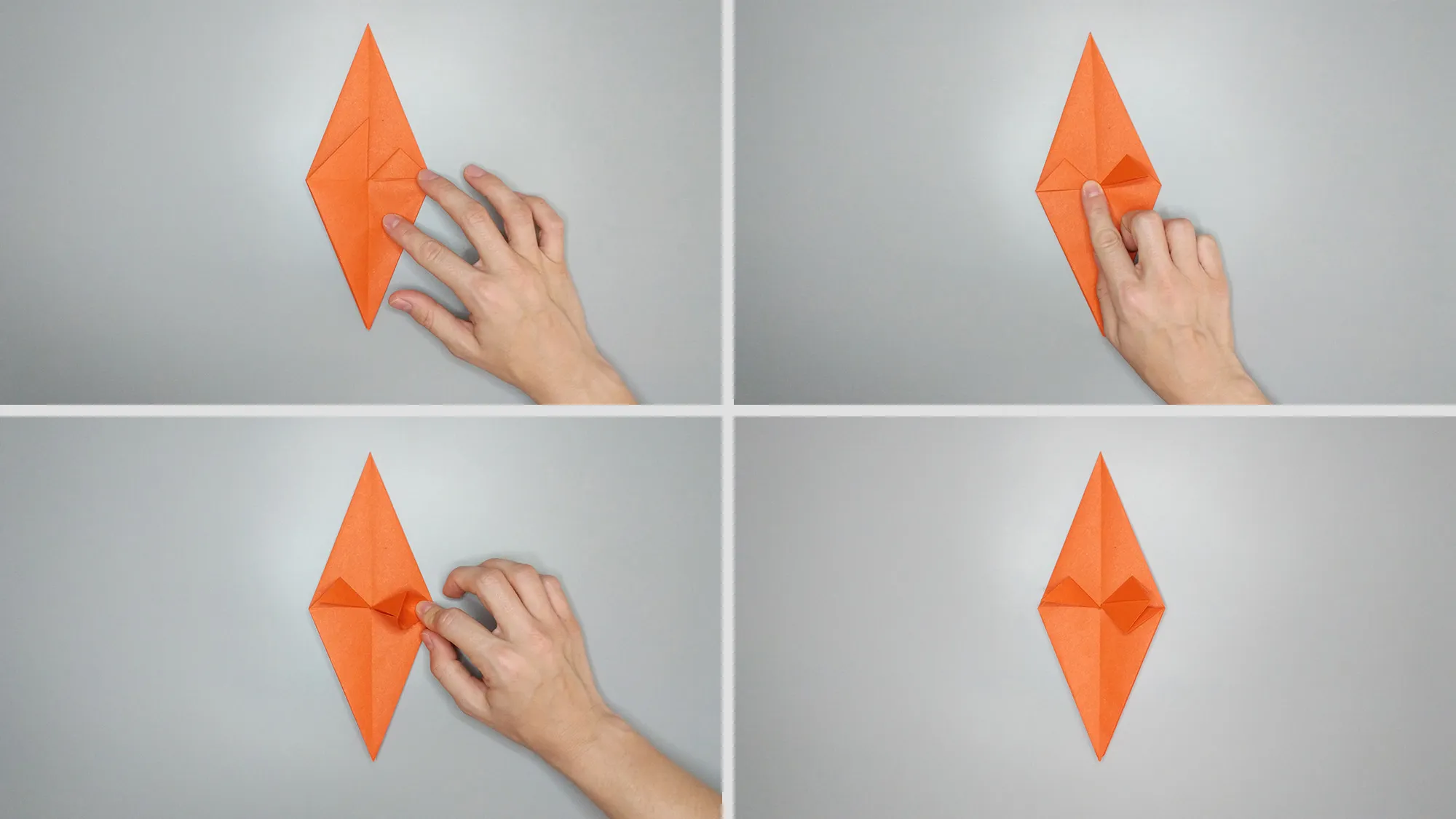 Membuat burung dari kertas - Petunjuk Origami untuk seekor burung beo. Langkah 10