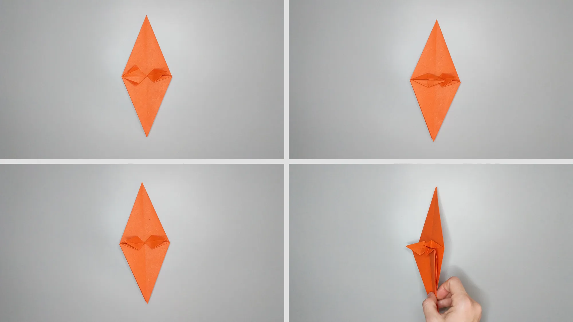 Make a paper bird - Origami instructions for a parrot. Step 13