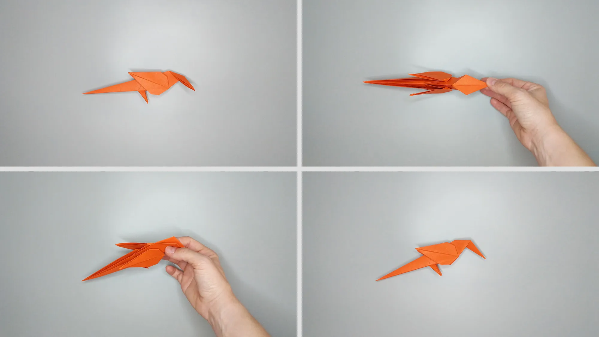 Vogel aus Papier basteln - Origami-Anleitung für einen Papagei. Schritt 19