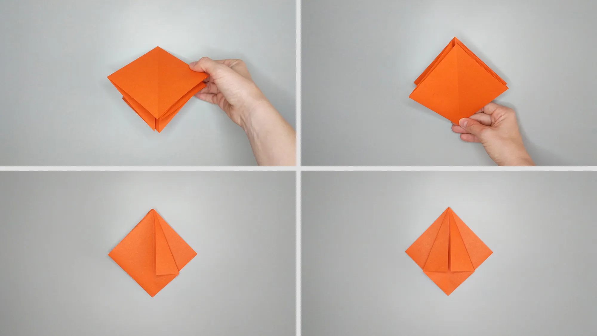 Vogel aus Papier basteln - Origami-Anleitung für einen Papagei. Schritt 4