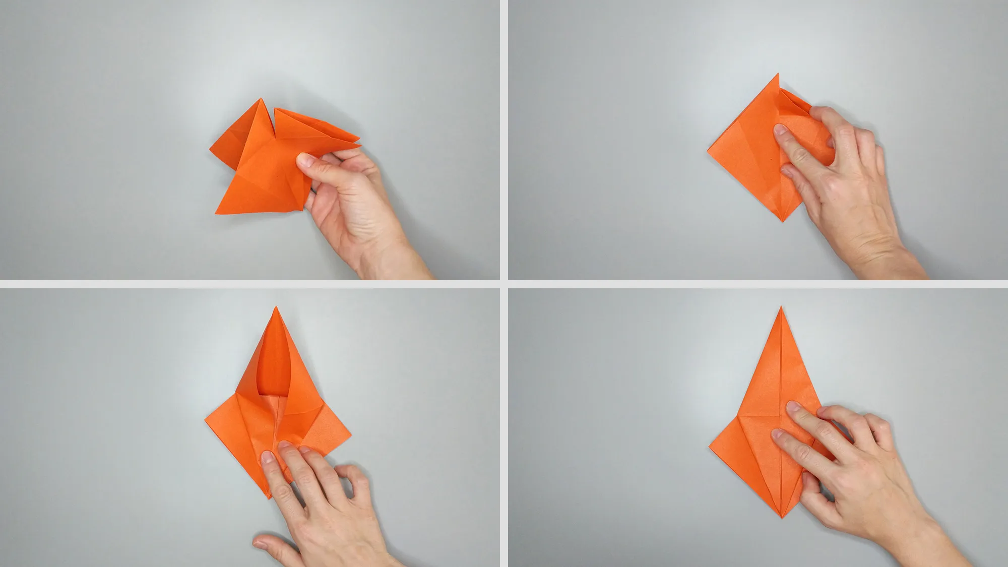 Making a bird out of paper - Origami instructions for a parrot. Step 8