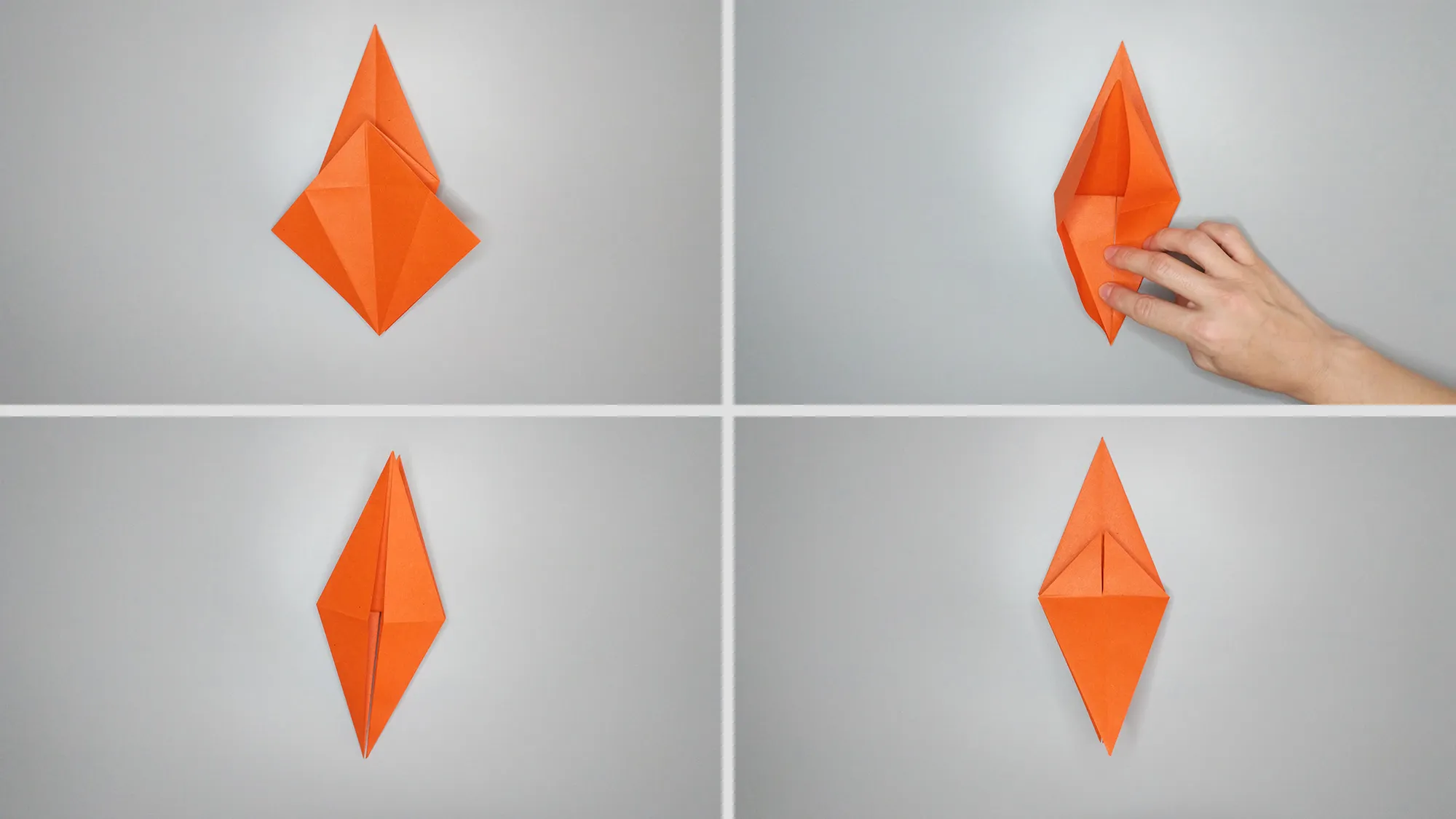 Vogel aus Papier basteln - Origami-Anleitung für einen Papagei. Schritt 9