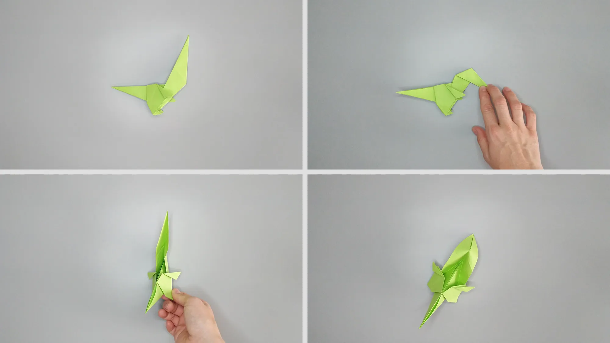 Dinosaurio de origami: Instrucciones para doblar un T-Rex. Paso 11