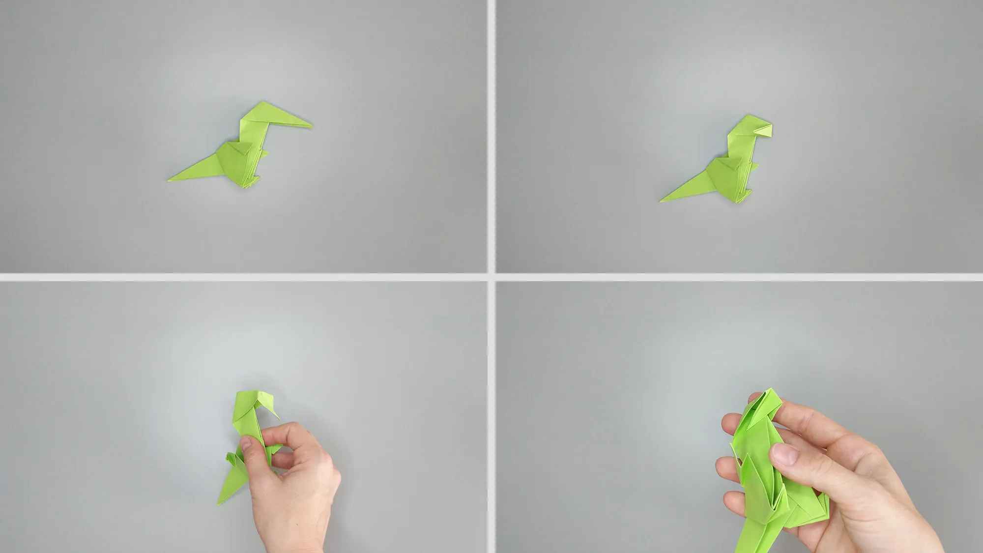 Origami Dinozor: Bir T-Rex katlamasının nasıl yapılacağı hakkında talimatlar. Adım 12