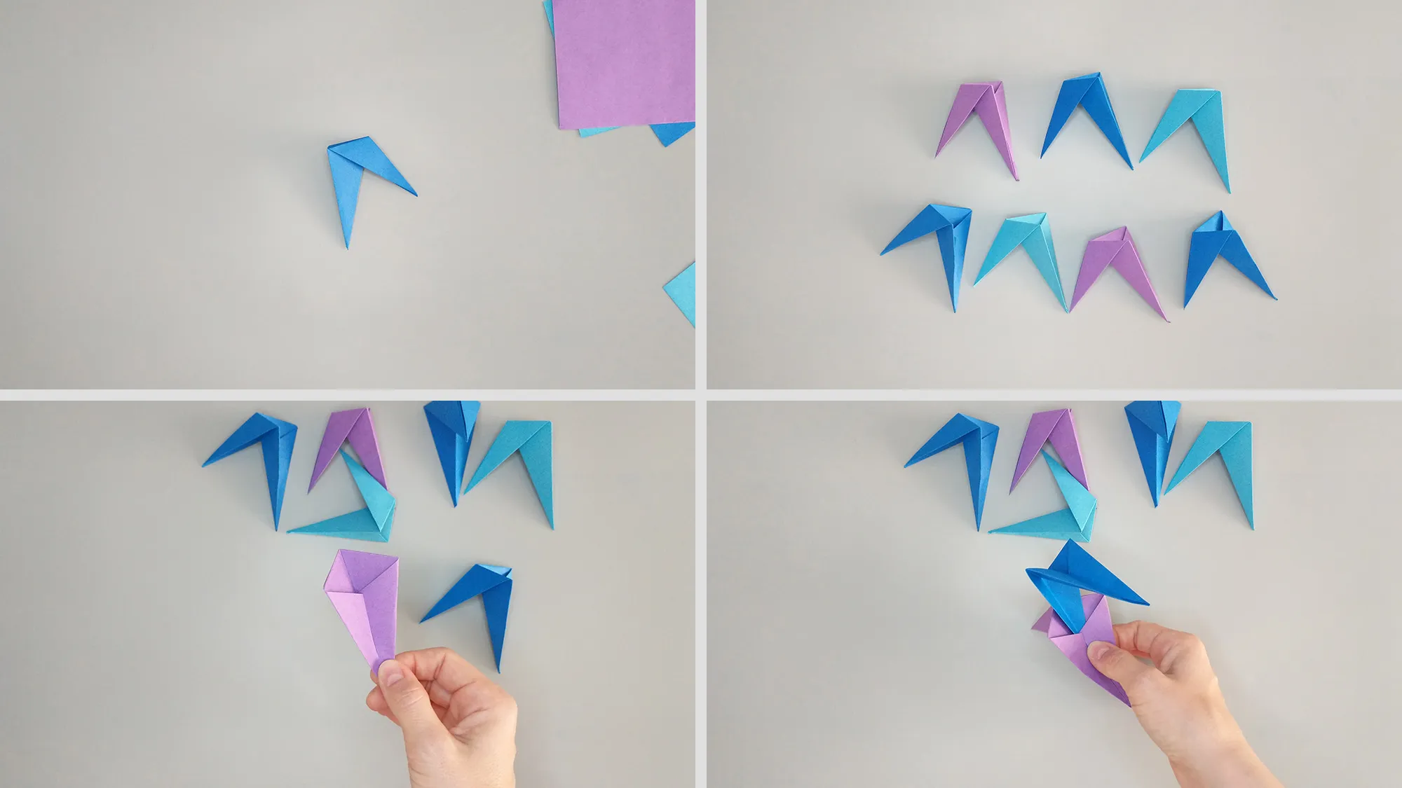 Kağıttan bir origami yıldızı katlamak için adım adım kılavuzu. Adım 4