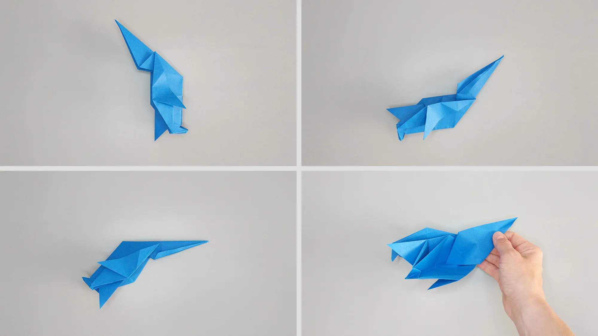 Korak-po-korak navodilo, kako zložiti origami pingvina iz papirja. Korak 12