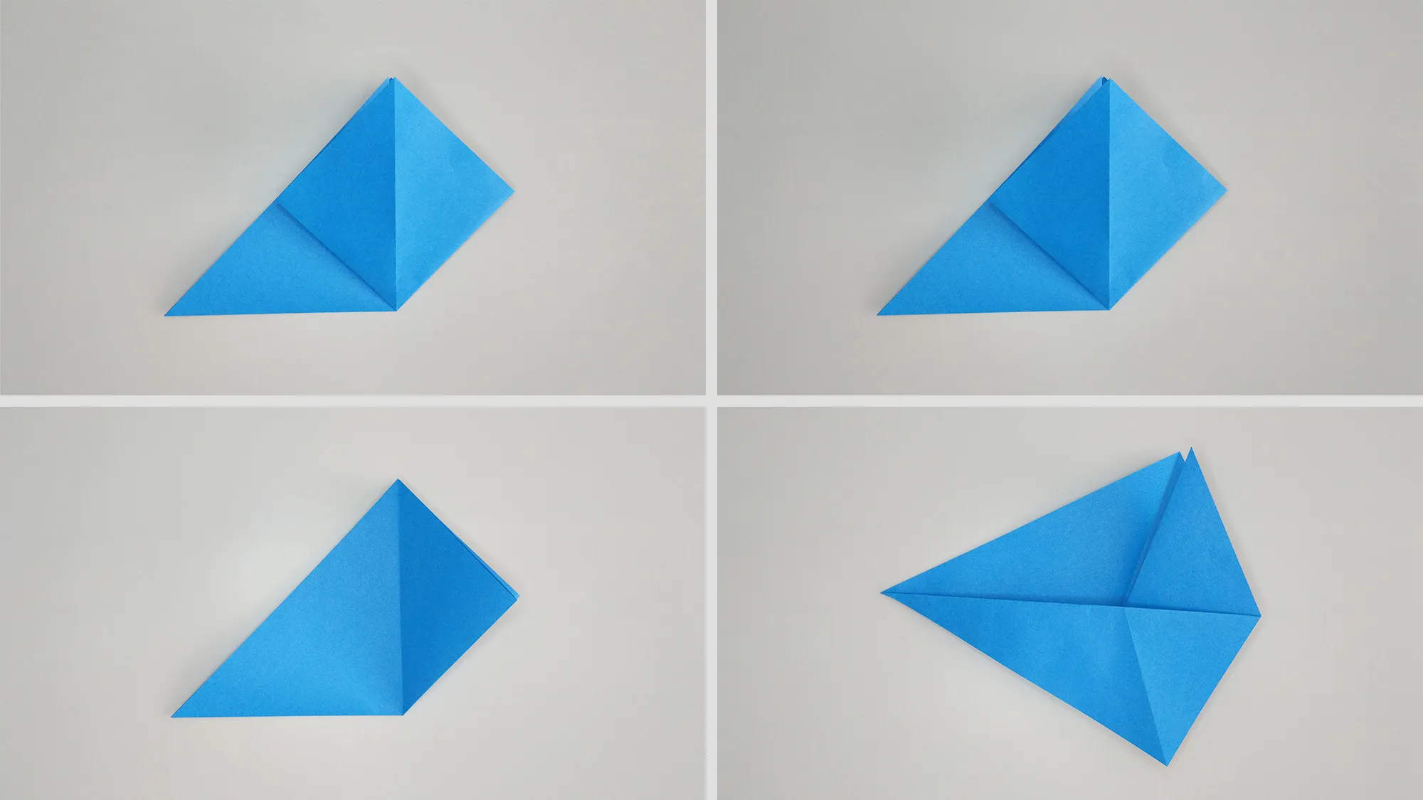 Step-by-step instructions on how to fold an origami penguin out of paper. Step 2