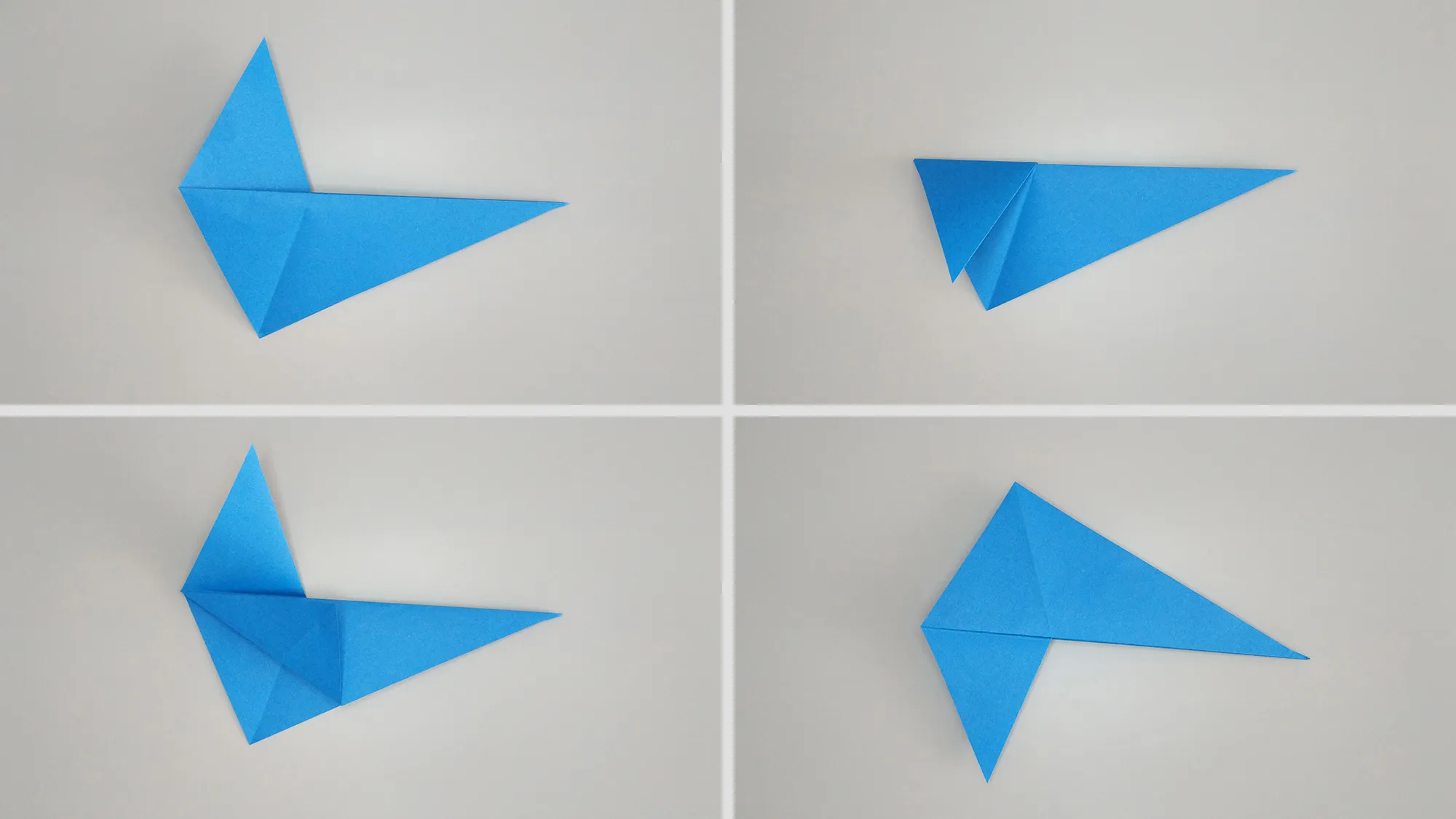 Instrucciones paso a paso sobre cómo doblar un pingüino de origami con papel. Paso 3