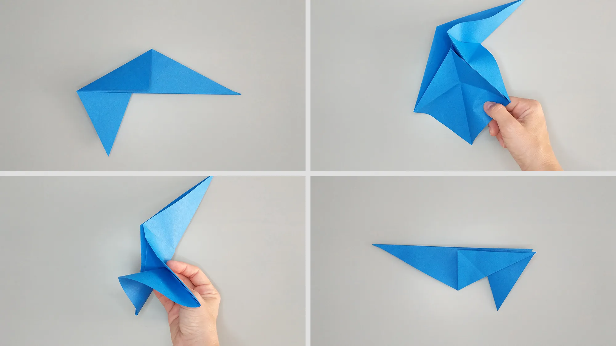 Instrucciones paso a paso sobre cómo doblar un pingüino de origami con papel. Paso 4