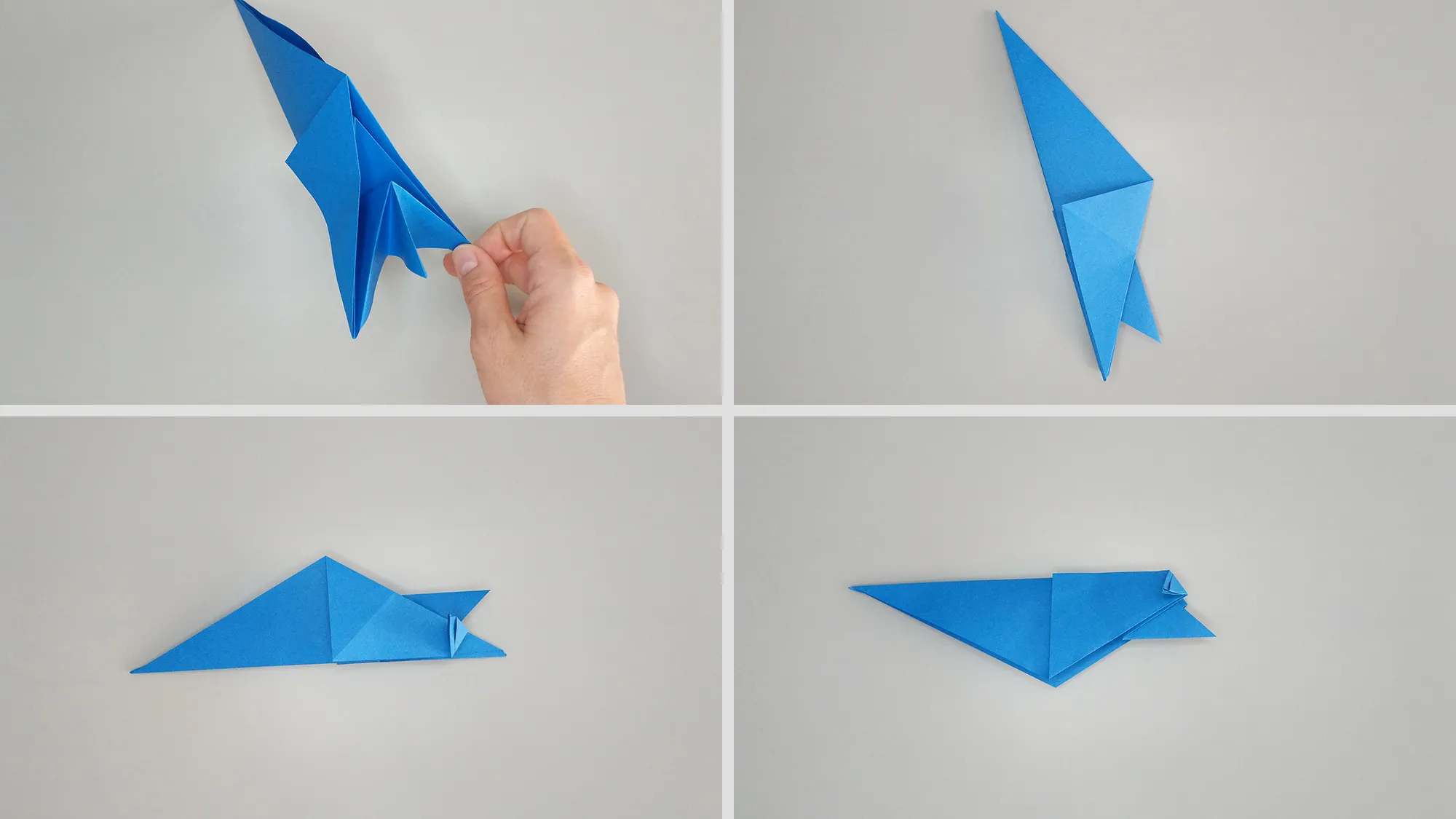 Korak-za-korakom navodila, kako zložiti origami pingvina iz papirja. Korak 6